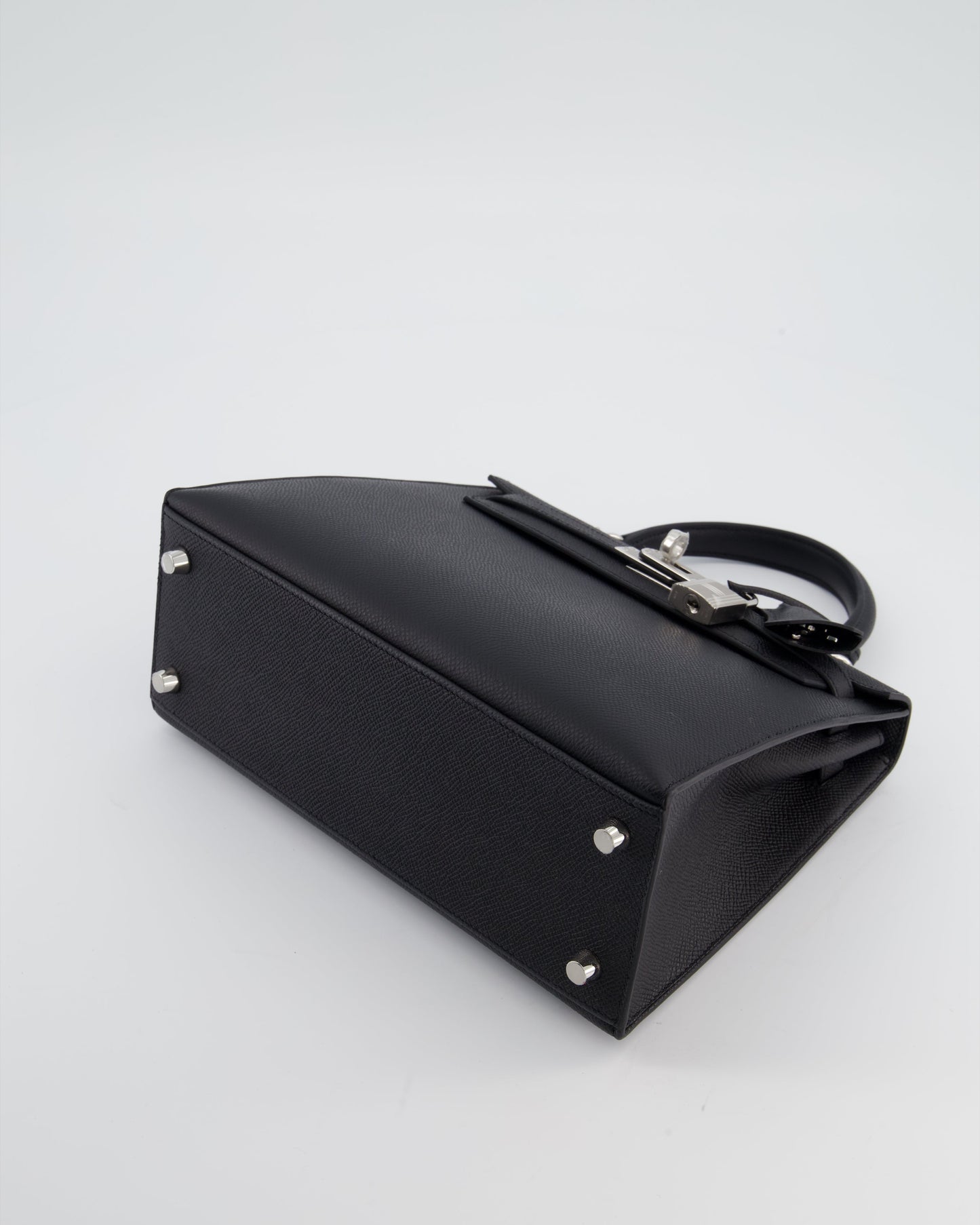 *RARE* Hermes Kelly 25 Sellier Bag in Noir Epsom Leather with Palladium Hardware