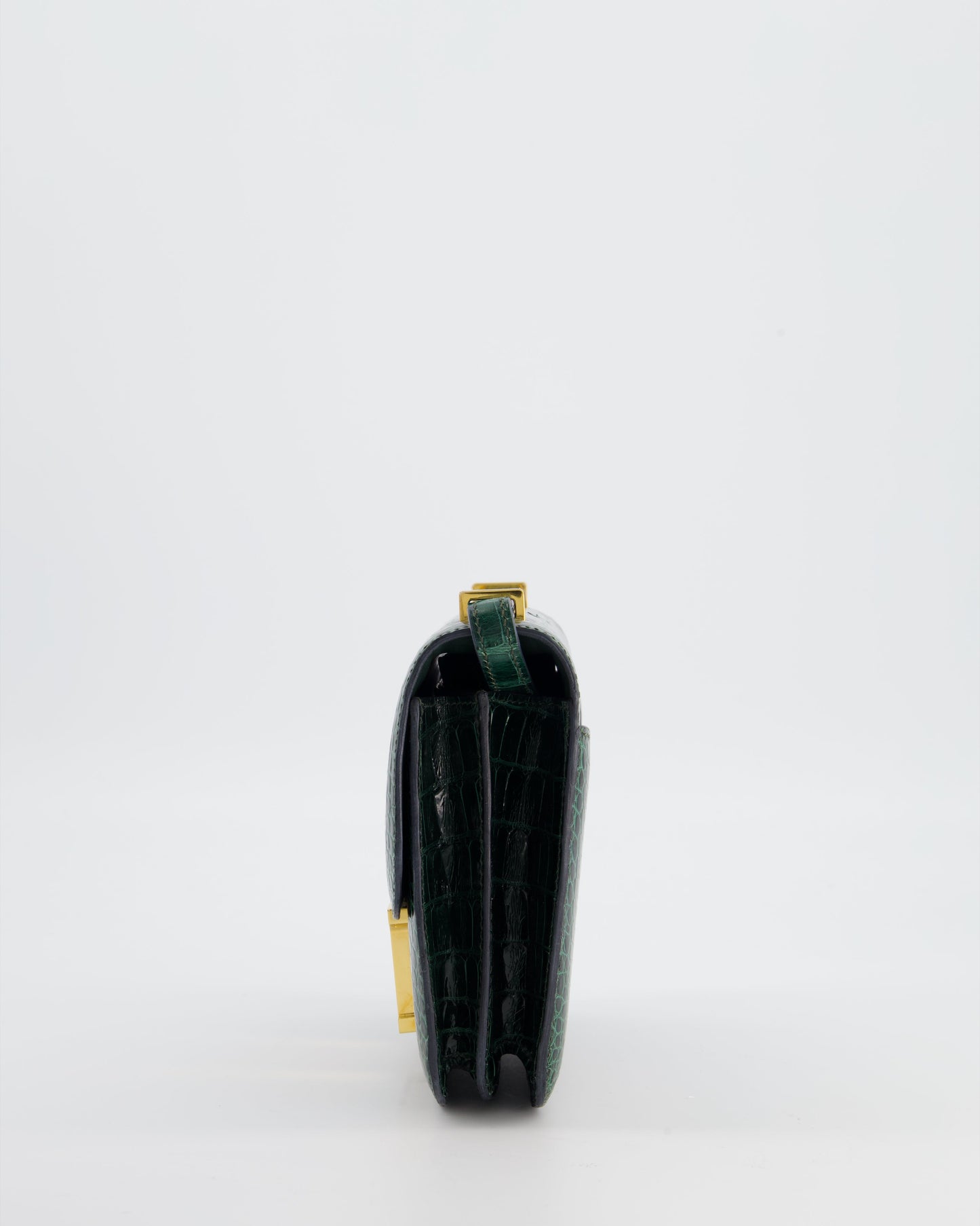 Hermes Constance III 18 Bag in Shiny Alligator Vert Fonce with Gold Hardware