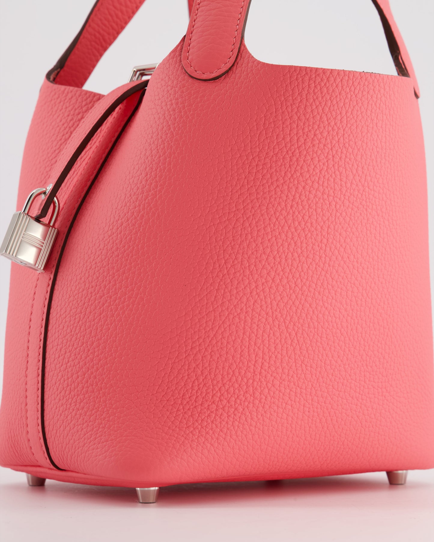 Hermes Picotin Lock 18 Bag in Rose Azalee Clemence Leather with Palladium Hardware