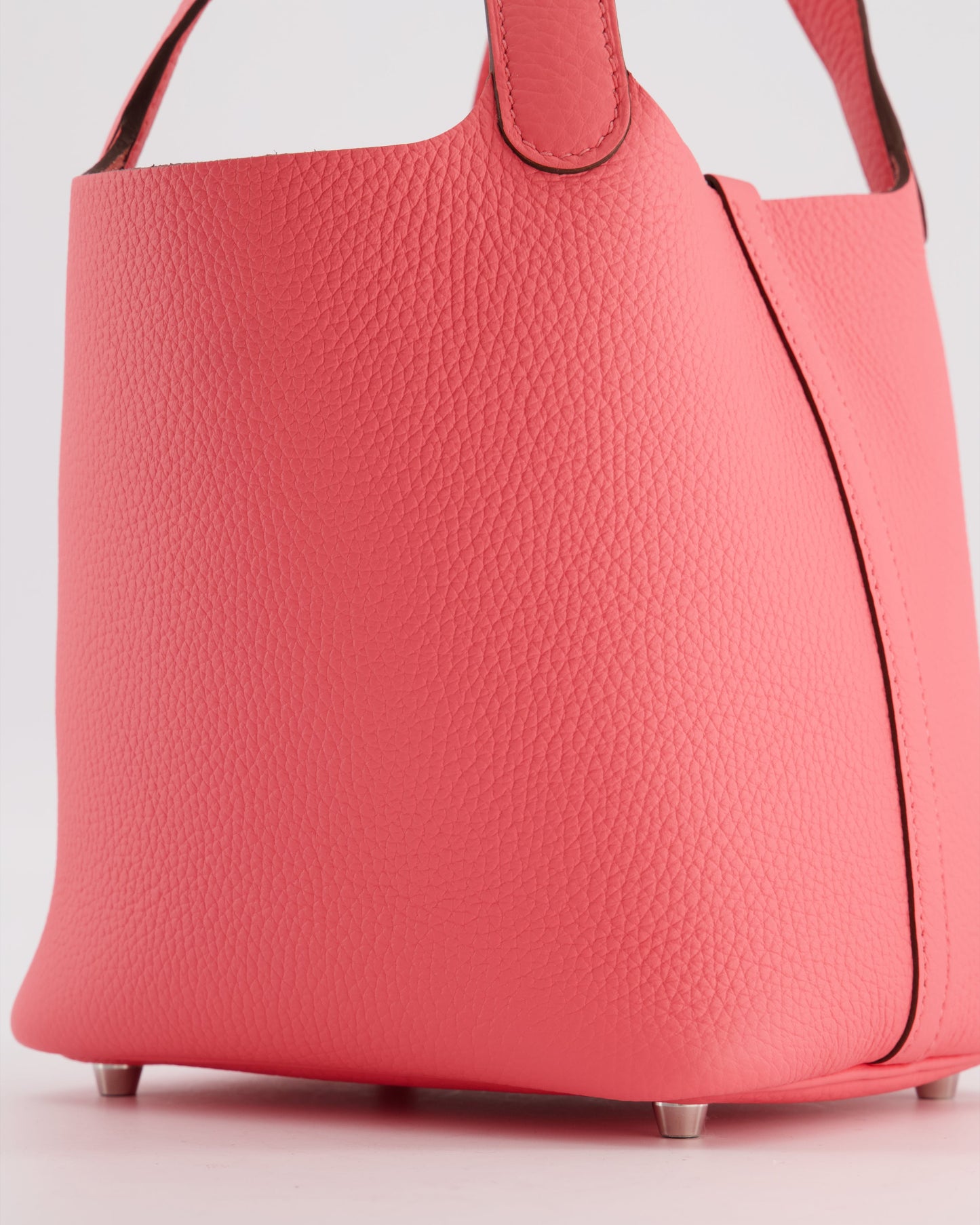 Hermes Picotin Lock 18 Bag in Rose Azalee Clemence Leather with Palladium Hardware