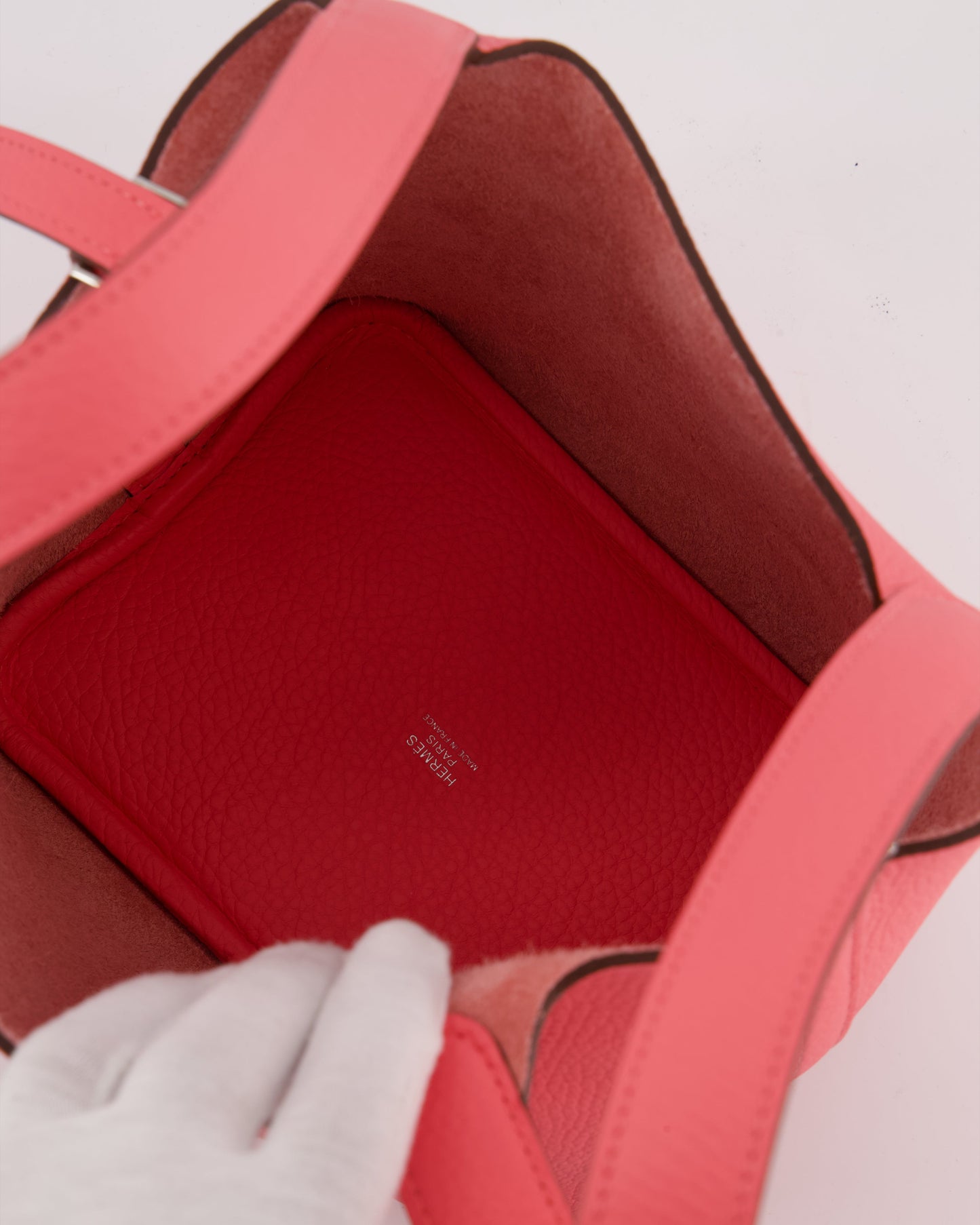Hermes Picotin Lock 18 Bag in Rose Azalee Clemence Leather with Palladium Hardware