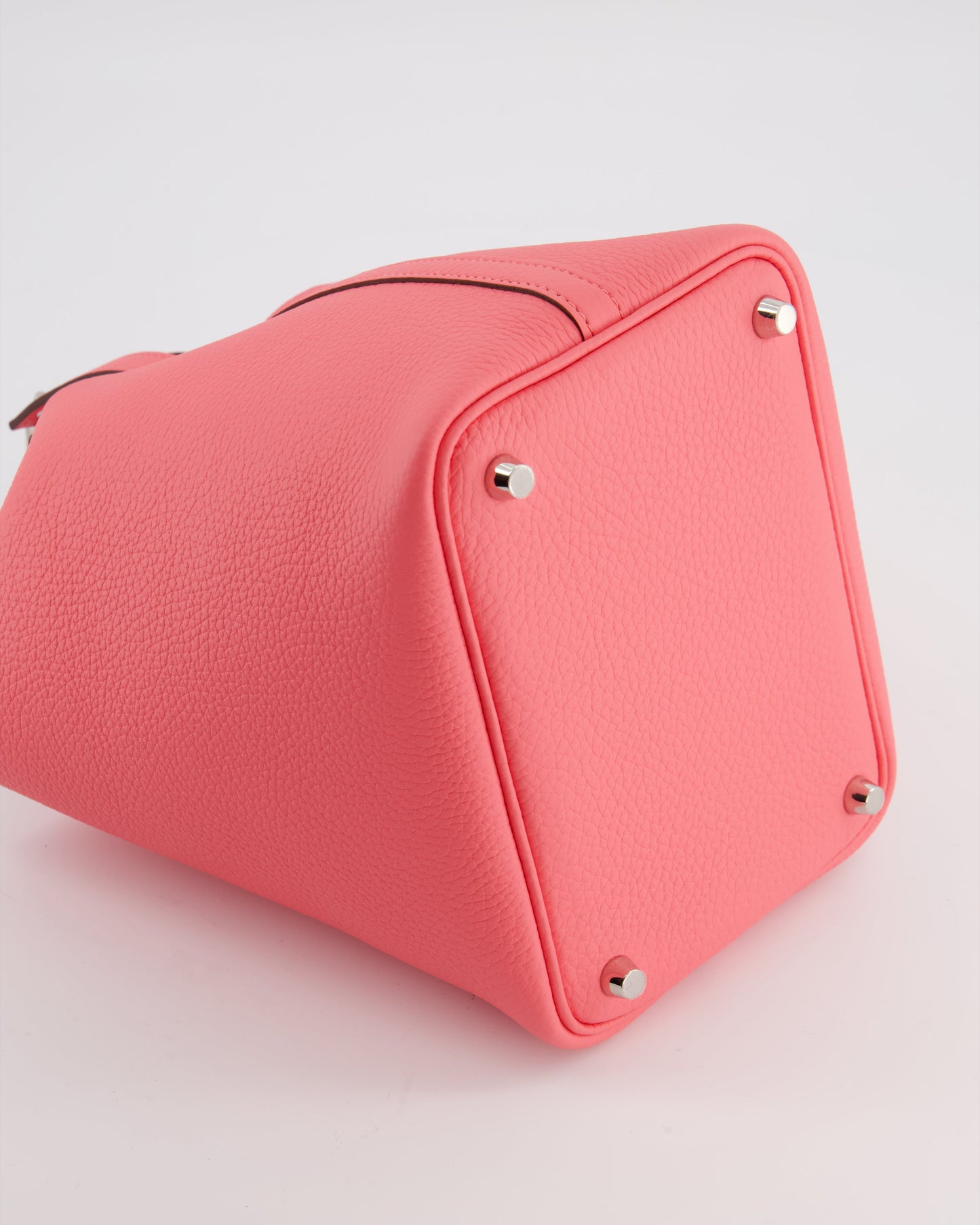 Hermes Picotin Lock 18 Bag in Rose Azalee Clemence Leather with Palladium Hardware