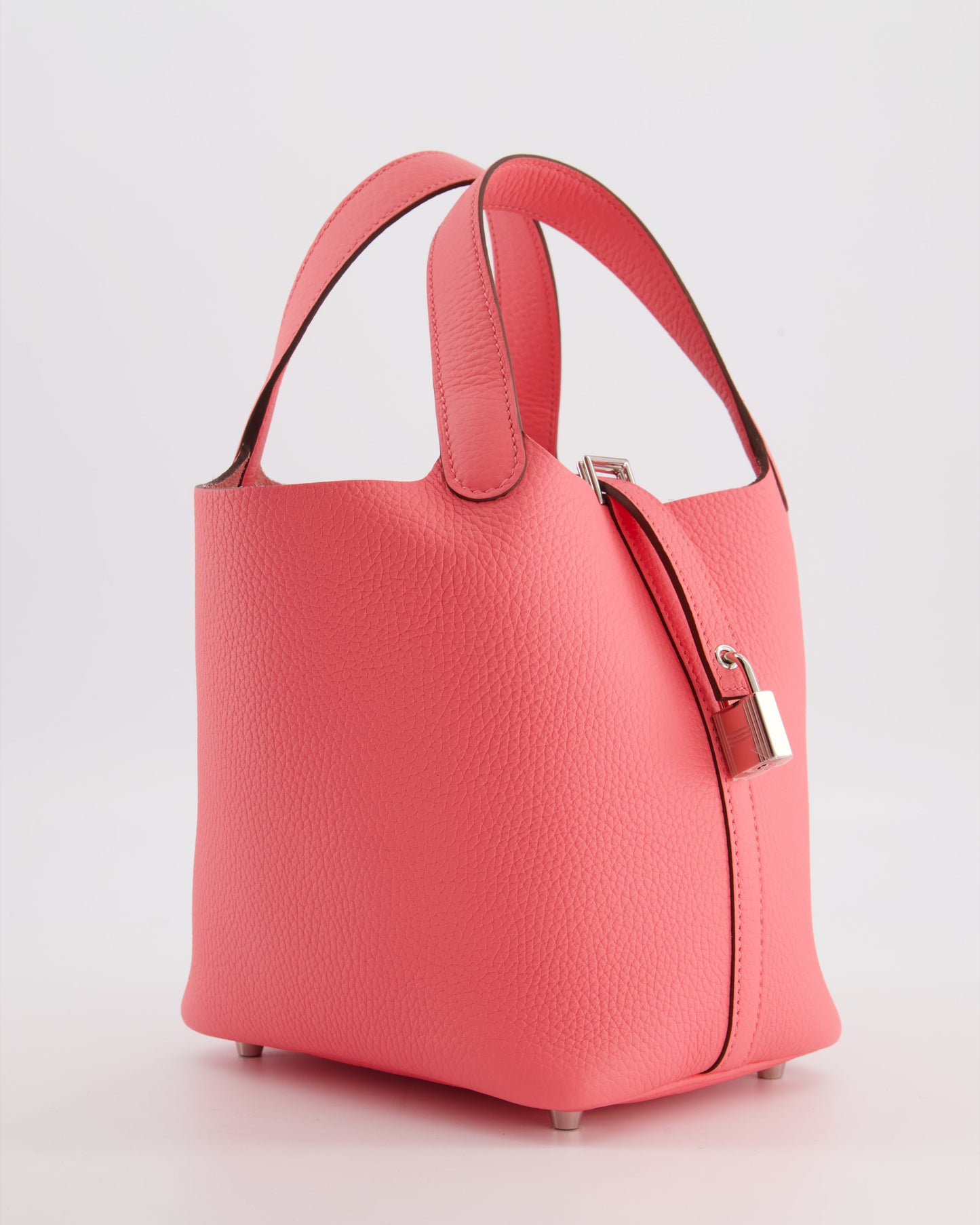 Hermes Picotin Lock 18 Bag in Rose Azalee Clemence Leather with Palladium Hardware
