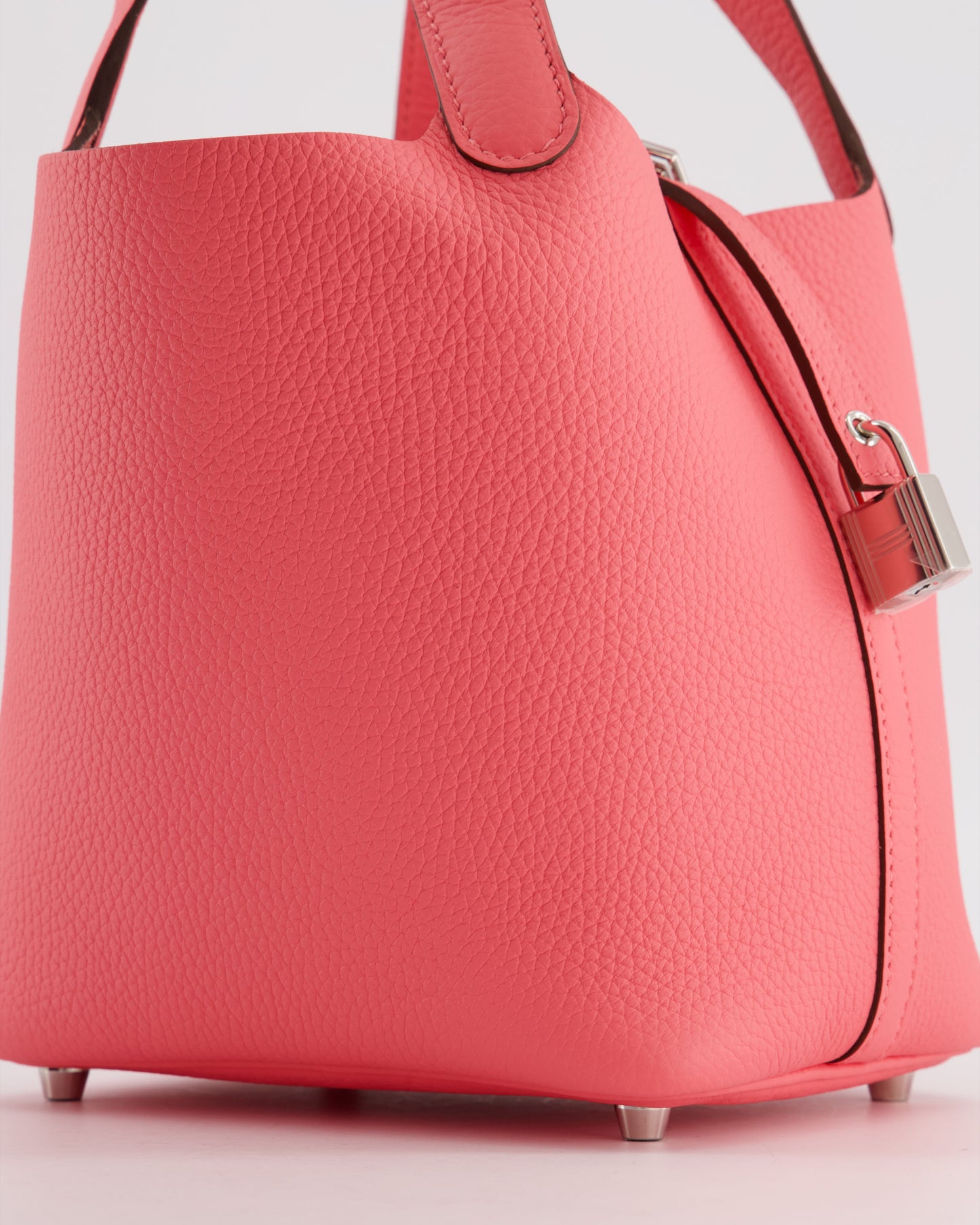 Hermes Picotin Lock 18 Bag in Rose Azalee Clemence Leather with Palladium Hardware