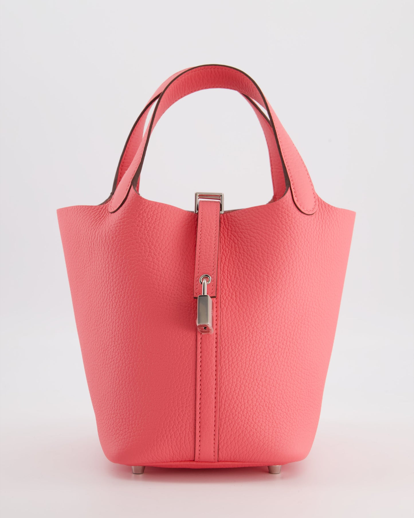 Hermes Picotin Lock 18 Bag in Rose Azalee Clemence Leather with Palladium Hardware