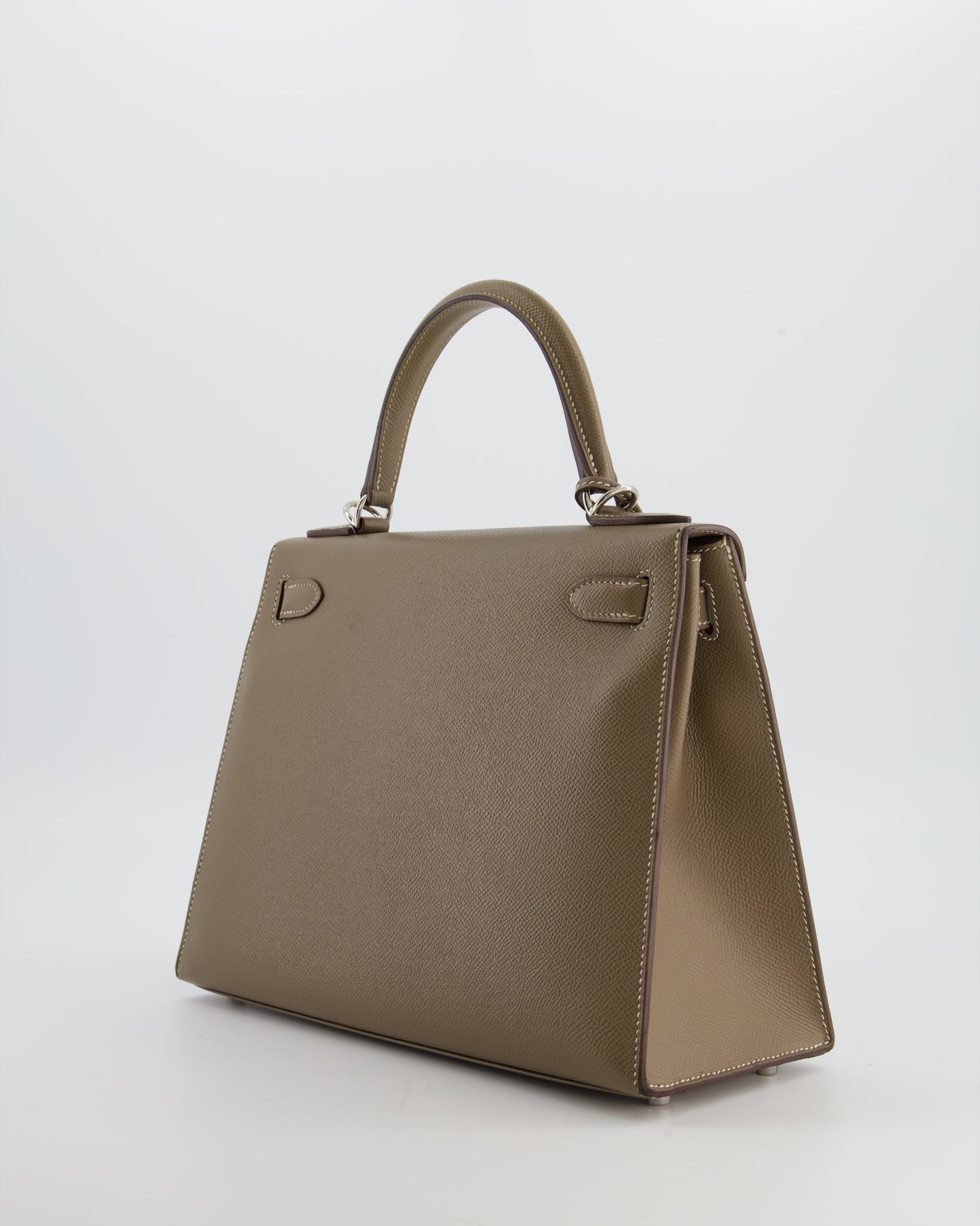 Hermes Kelly 28 Sellier Bag in Etoupe Epsom Leather with Palladium Hardware