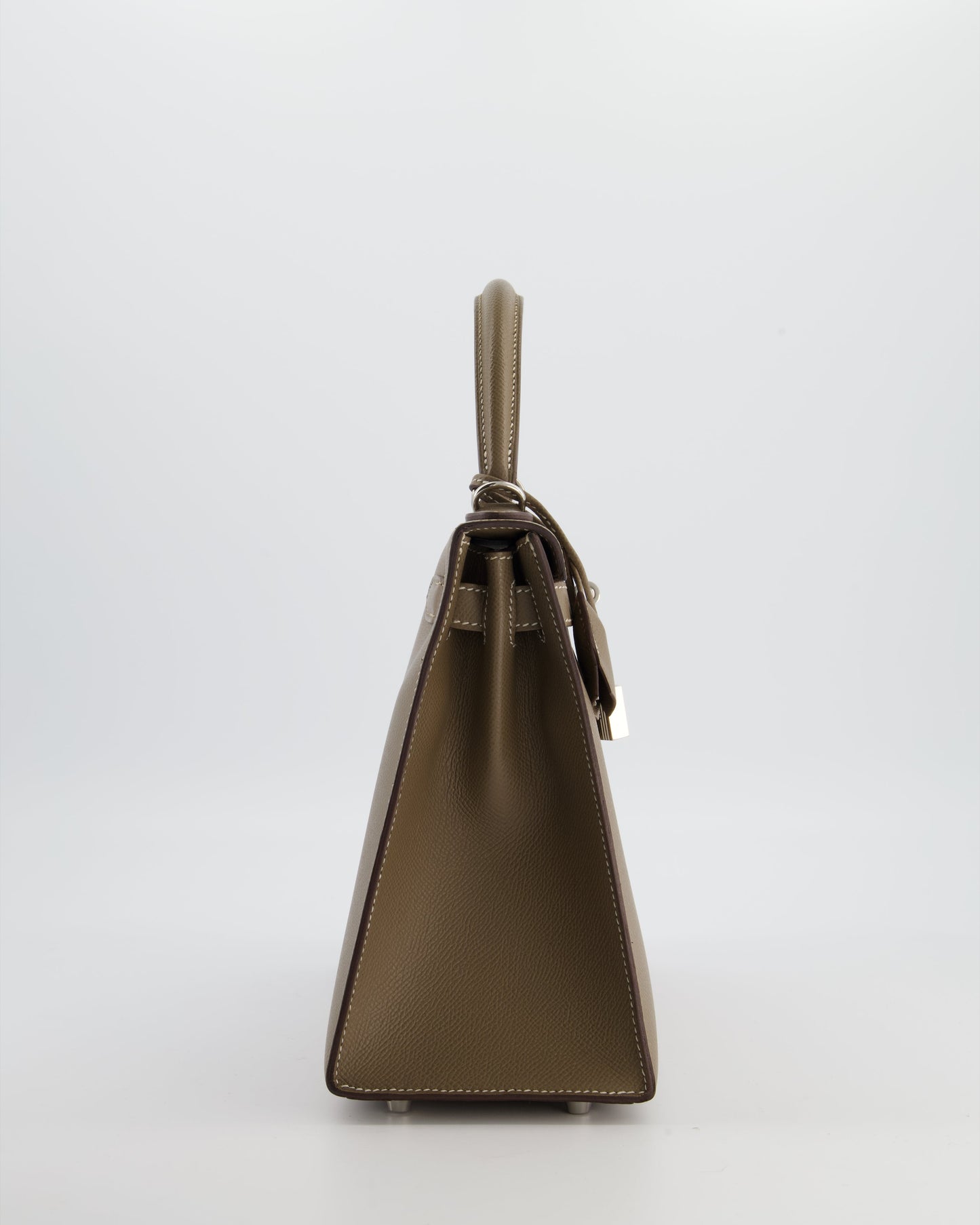 Hermes Kelly 28 Sellier Bag in Etoupe Epsom Leather with Palladium Hardware