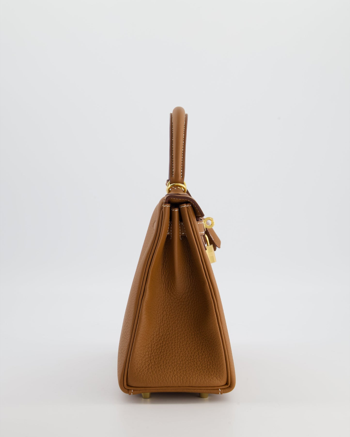 Hermes Kelly 25 Retourne Bag in Gold Togo Leather with Gold Hardware