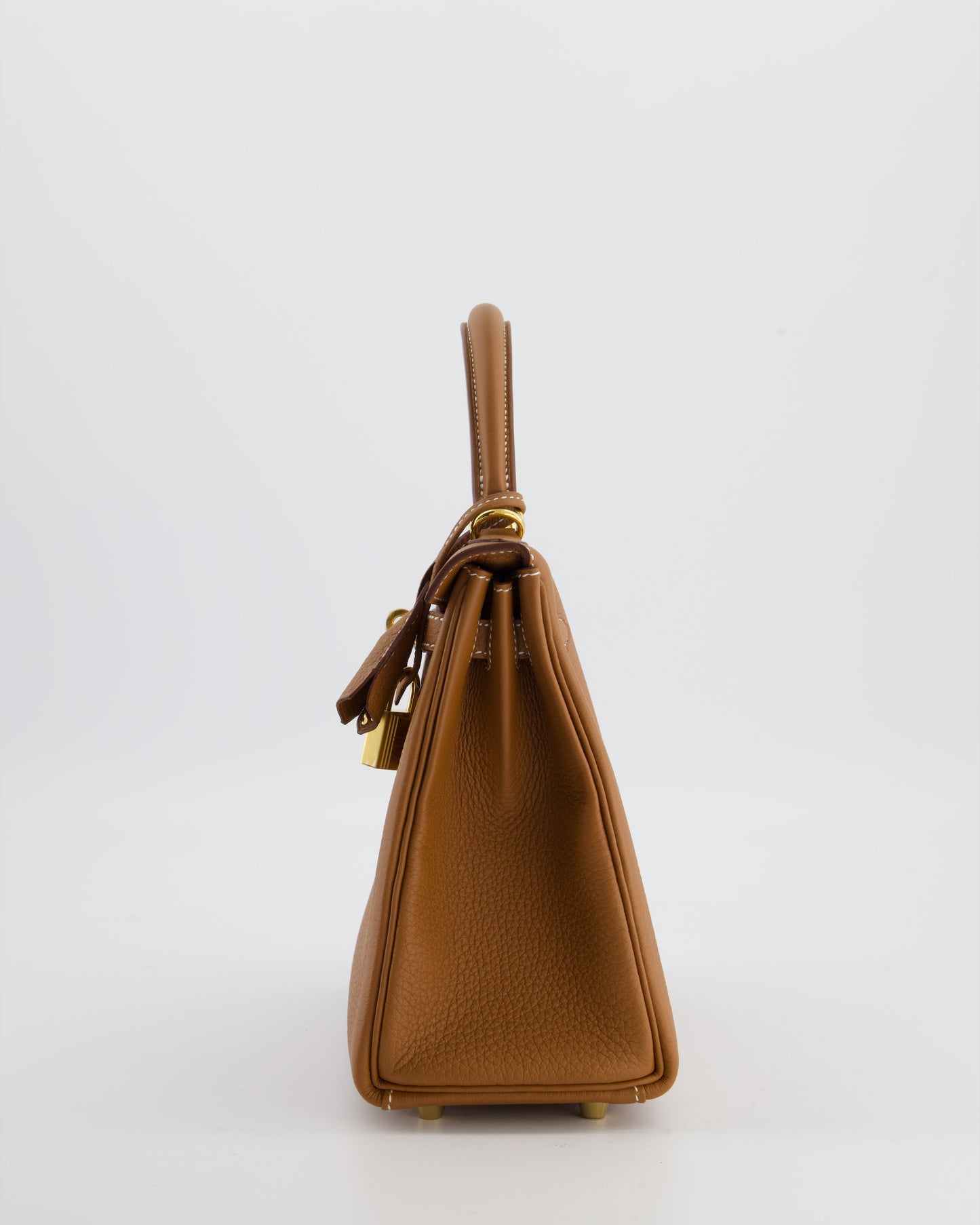 Hermes Kelly 25 Retourne Bag in Gold Togo Leather with Gold Hardware
