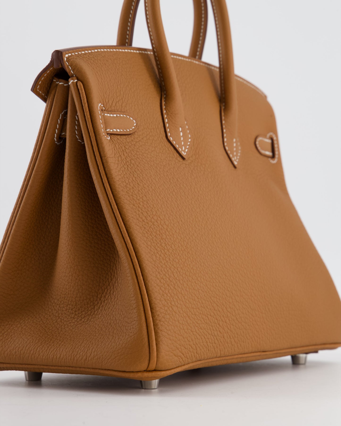 *HOT* Hermes Birkin 25 Retourne Bag in Gold Togo Leather with Palladium Hardware