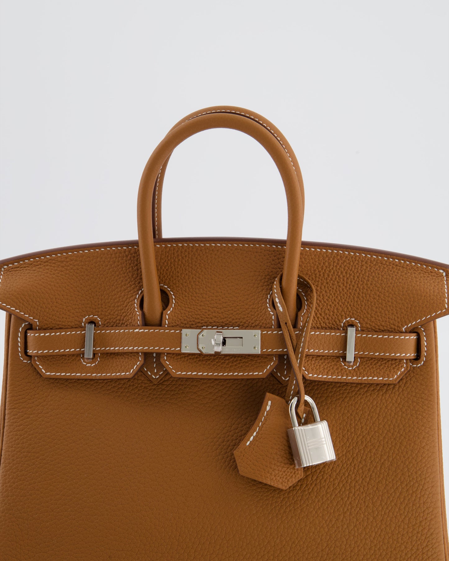 *HOT* Hermes Birkin 25 Retourne Bag in Gold Togo Leather with Palladium Hardware