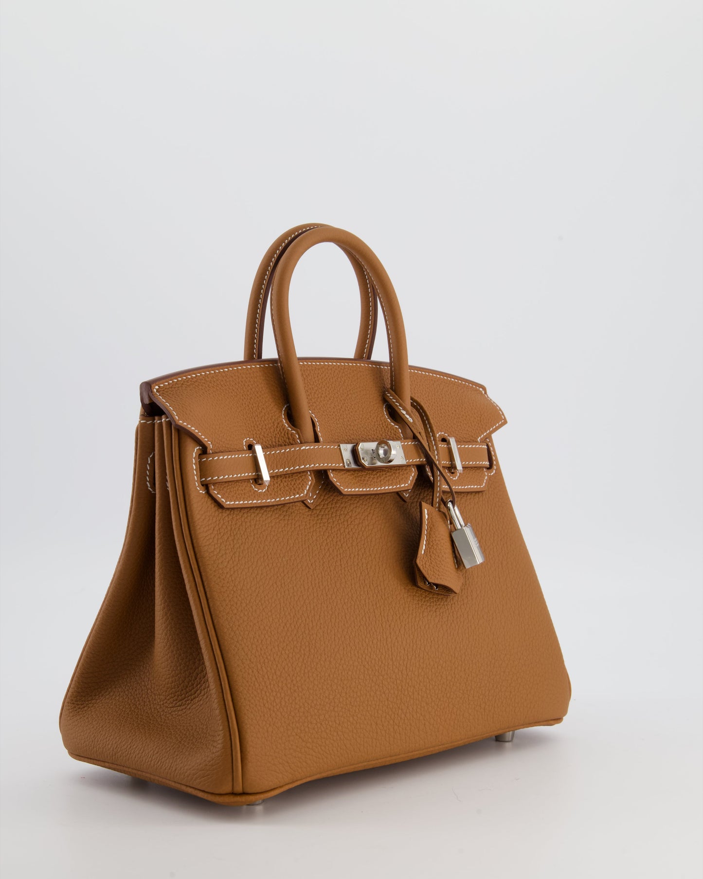 *HOT* Hermes Birkin 25 Retourne Bag in Gold Togo Leather with Palladium Hardware