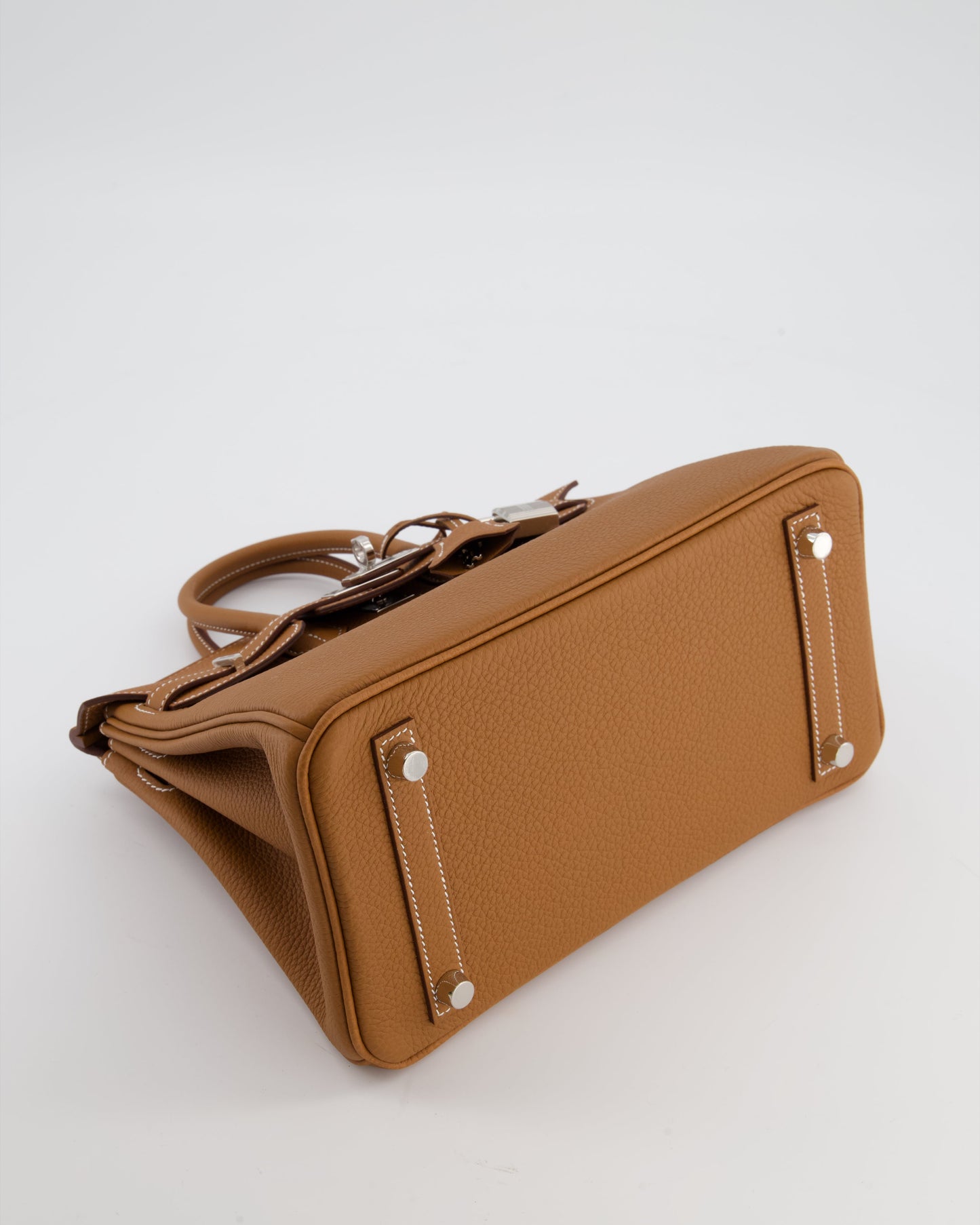 *HOT* Hermes Birkin 25 Retourne Bag in Gold Togo Leather with Palladium Hardware