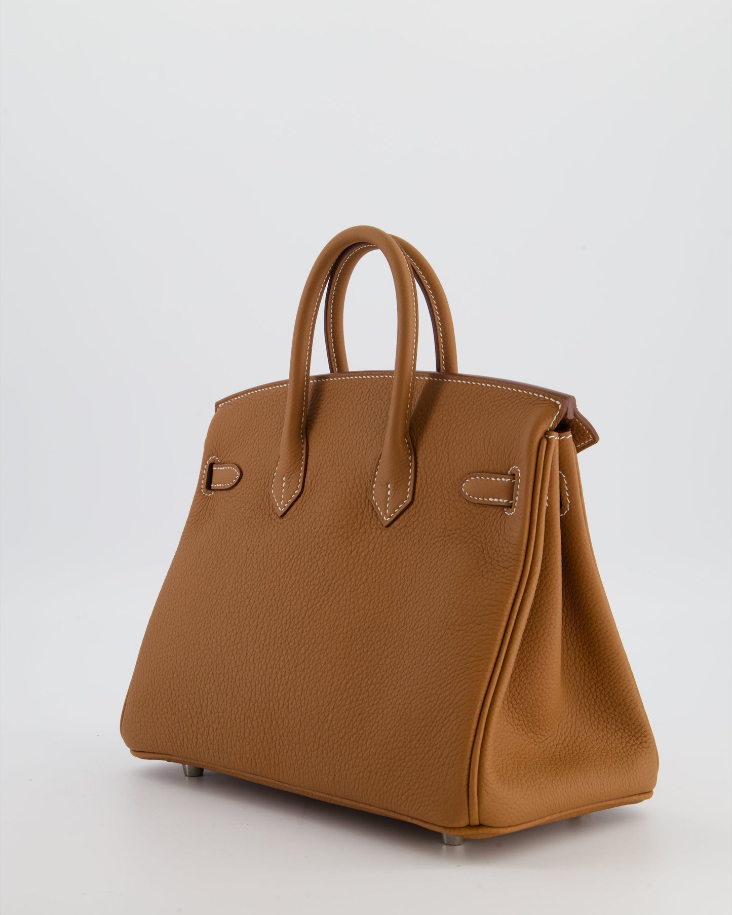 *HOT* Hermes Birkin 25 Retourne Bag in Gold Togo Leather with Palladium Hardware