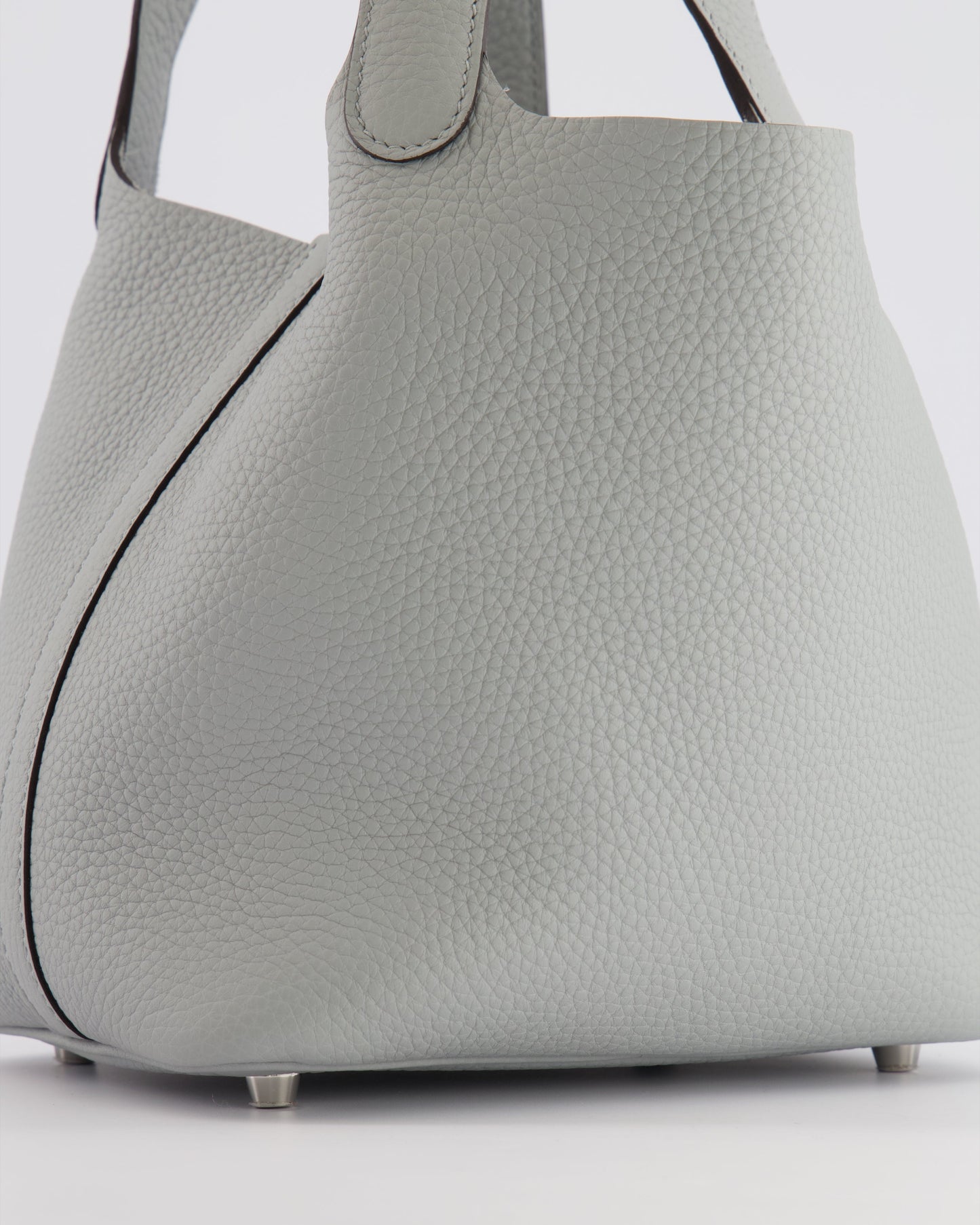 *HOT* Hermes Picotin Lock Bag 18cm in Bleu Glacier Clemence Leather with Palladium Hardware