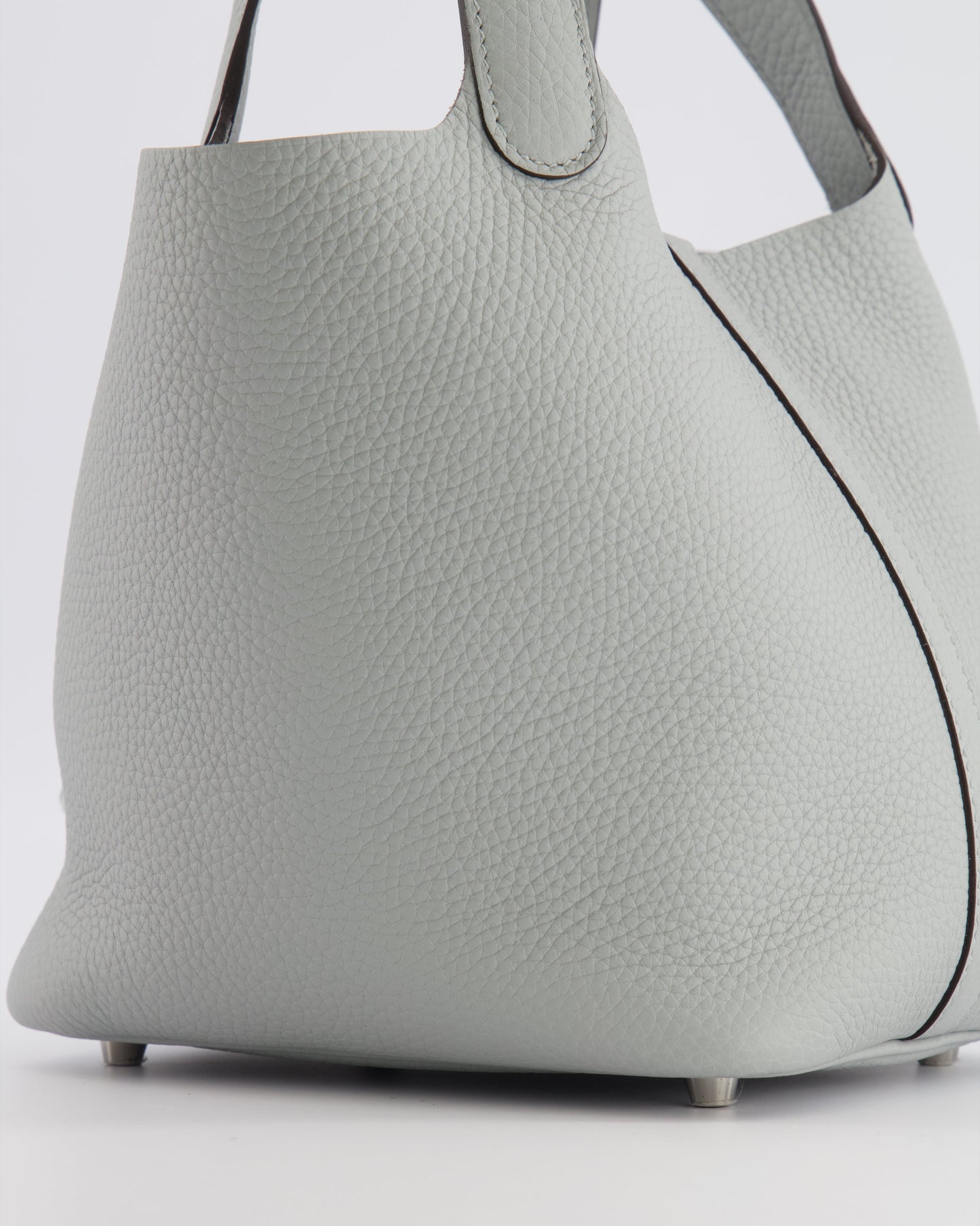 *HOT* Hermes Picotin Lock Bag 18cm in Bleu Glacier Clemence Leather with Palladium Hardware