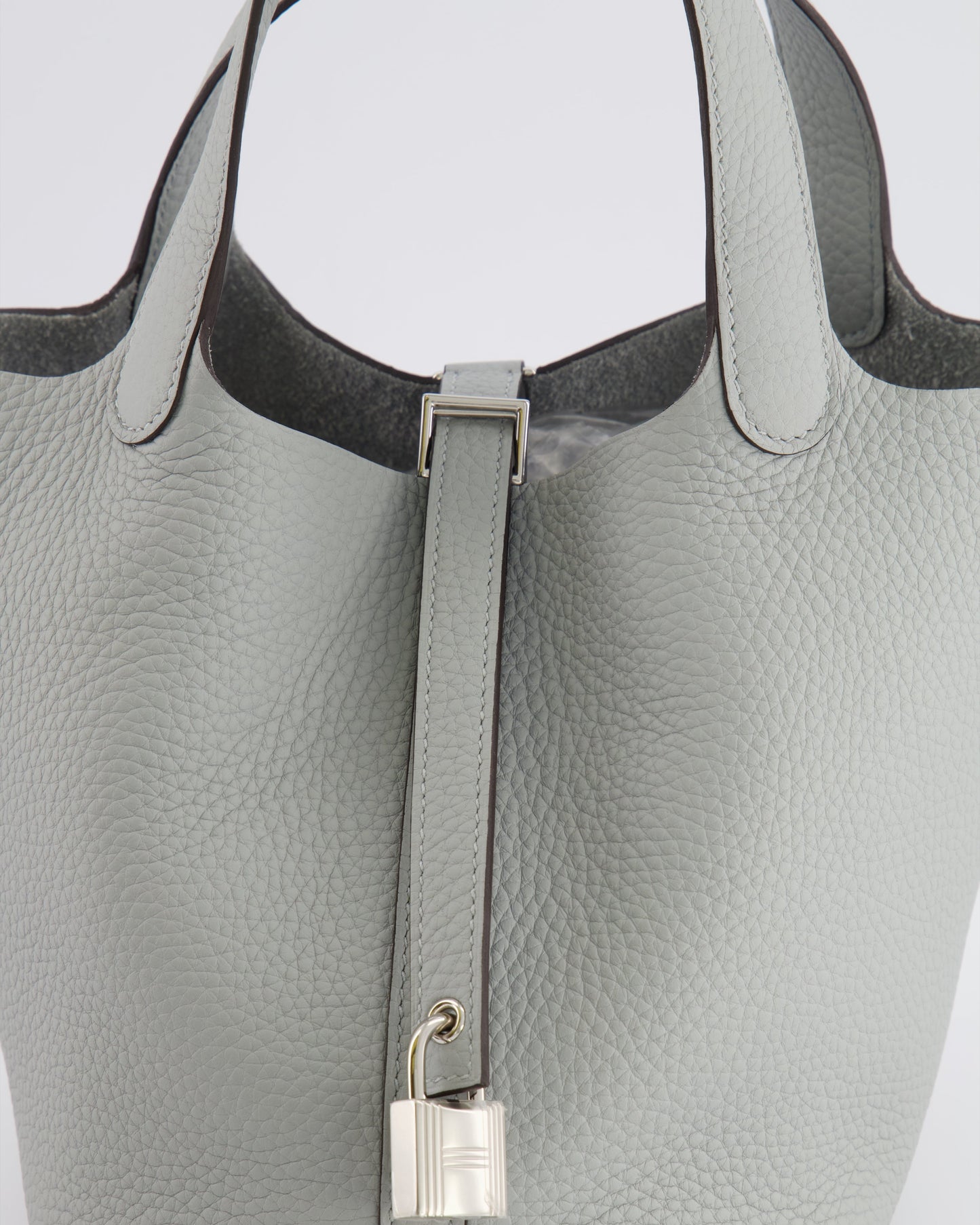 *HOT* Hermes Picotin Lock Bag 18cm in Bleu Glacier Clemence Leather with Palladium Hardware