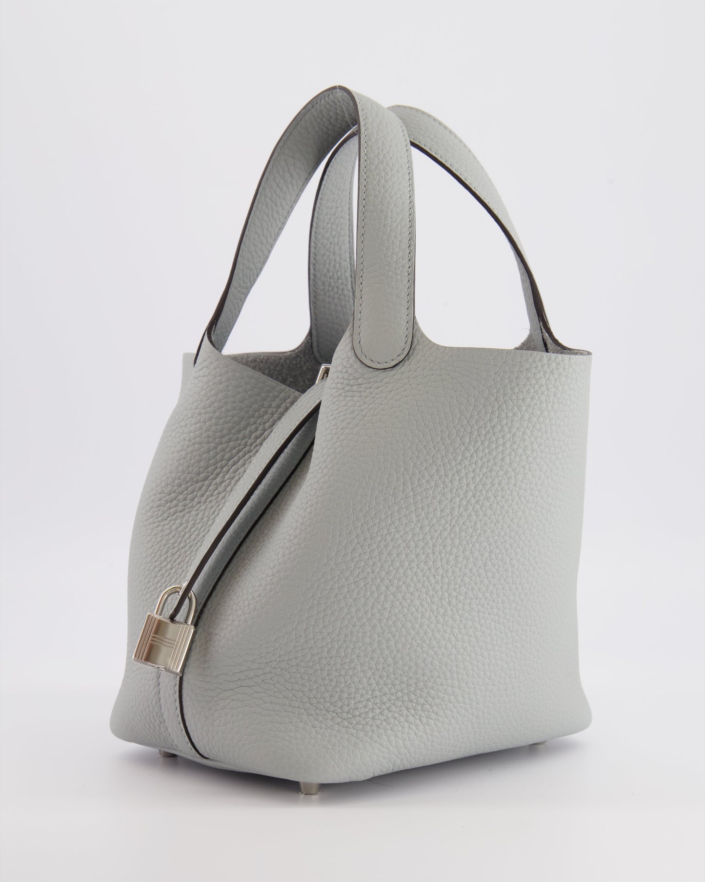 *HOT* Hermes Picotin Lock Bag 18cm in Bleu Glacier Clemence Leather with Palladium Hardware