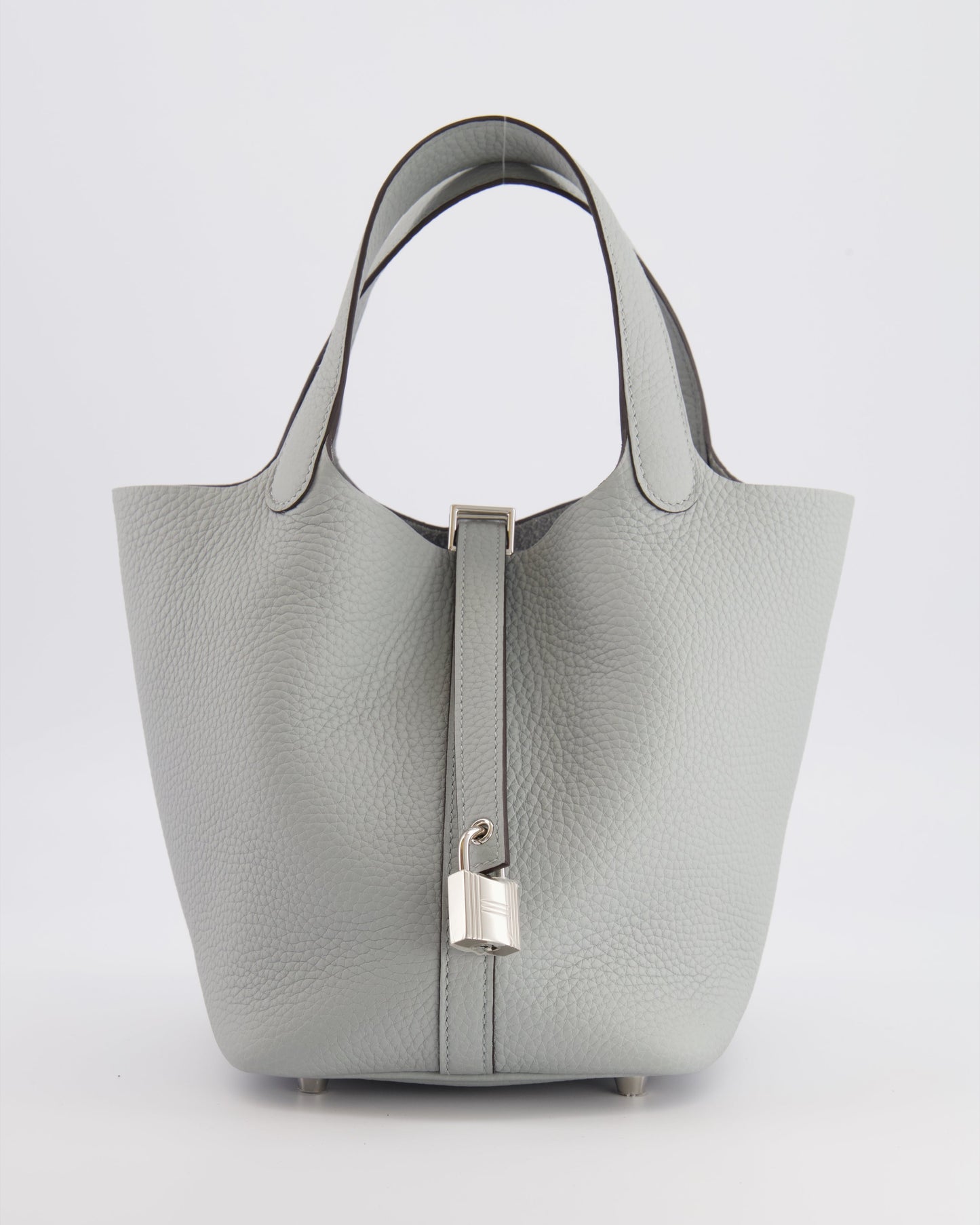 *HOT* Hermes Picotin Lock Bag 18cm in Bleu Glacier Clemence Leather with Palladium Hardware