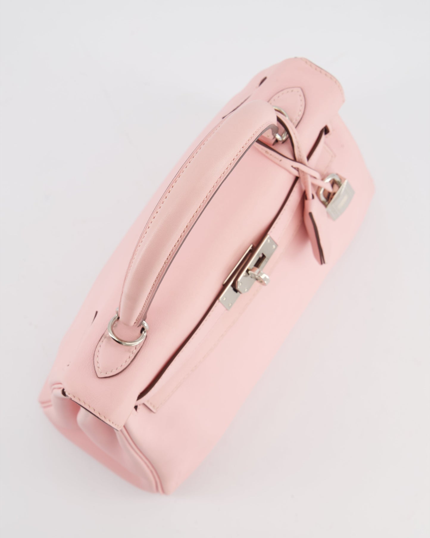Hermes Kelly 25 Retourne Bag in Rose Sakura Swift Leather with Palladium Hardware