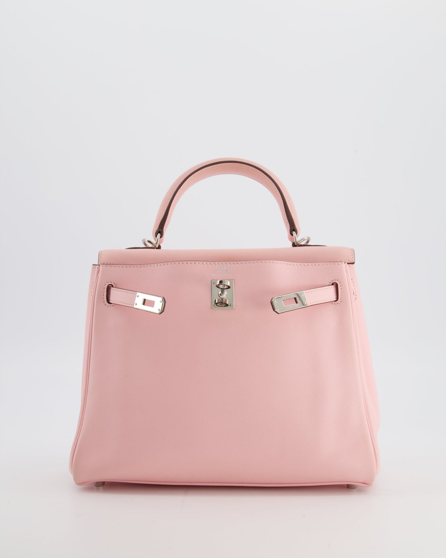 Hermes Kelly 25 Retourne Bag in Rose Sakura Swift Leather with Palladium Hardware