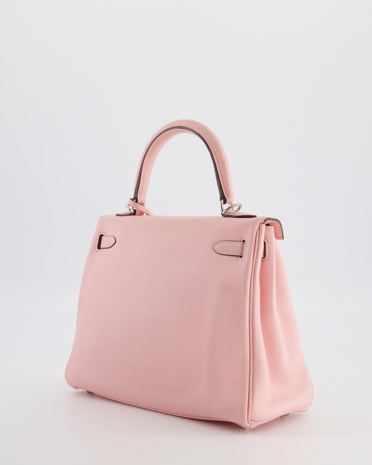 Hermes Kelly 25 Retourne Bag in Rose Sakura Swift Leather with Palladium Hardware