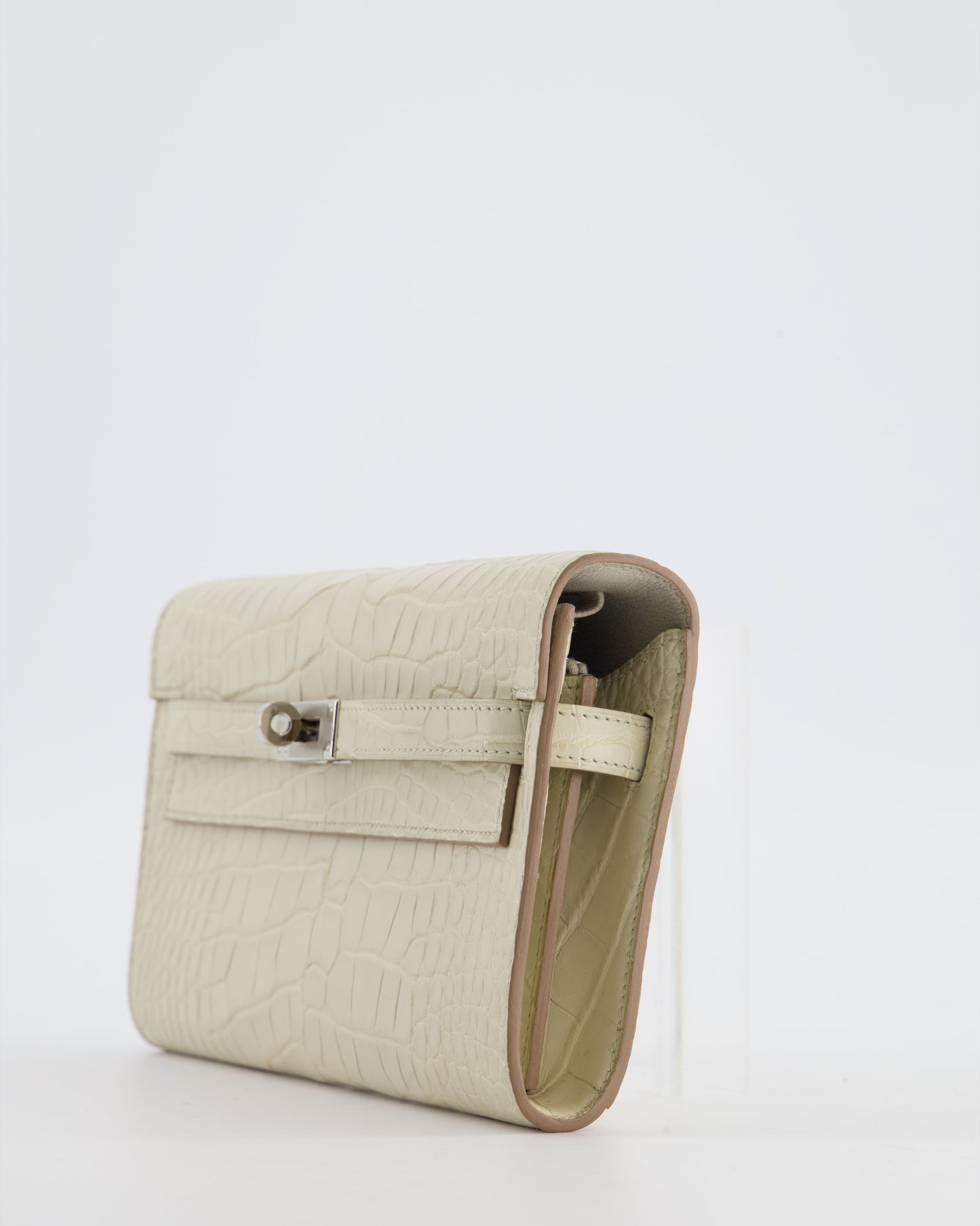 Hermes Kelly To Go Bag in Beton Alligator Mississippiensis Leather with Palladium Hardware