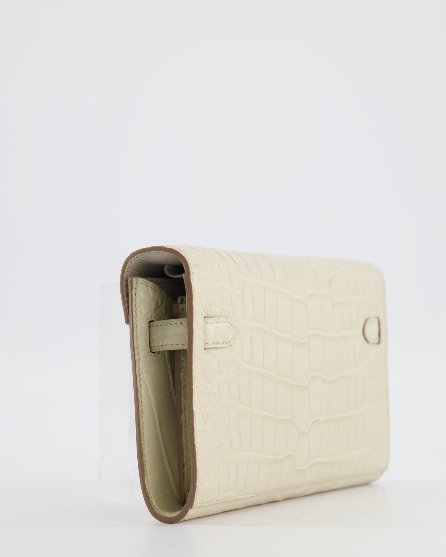 Hermes Kelly To Go Bag in Beton Alligator Mississippiensis Leather with Palladium Hardware