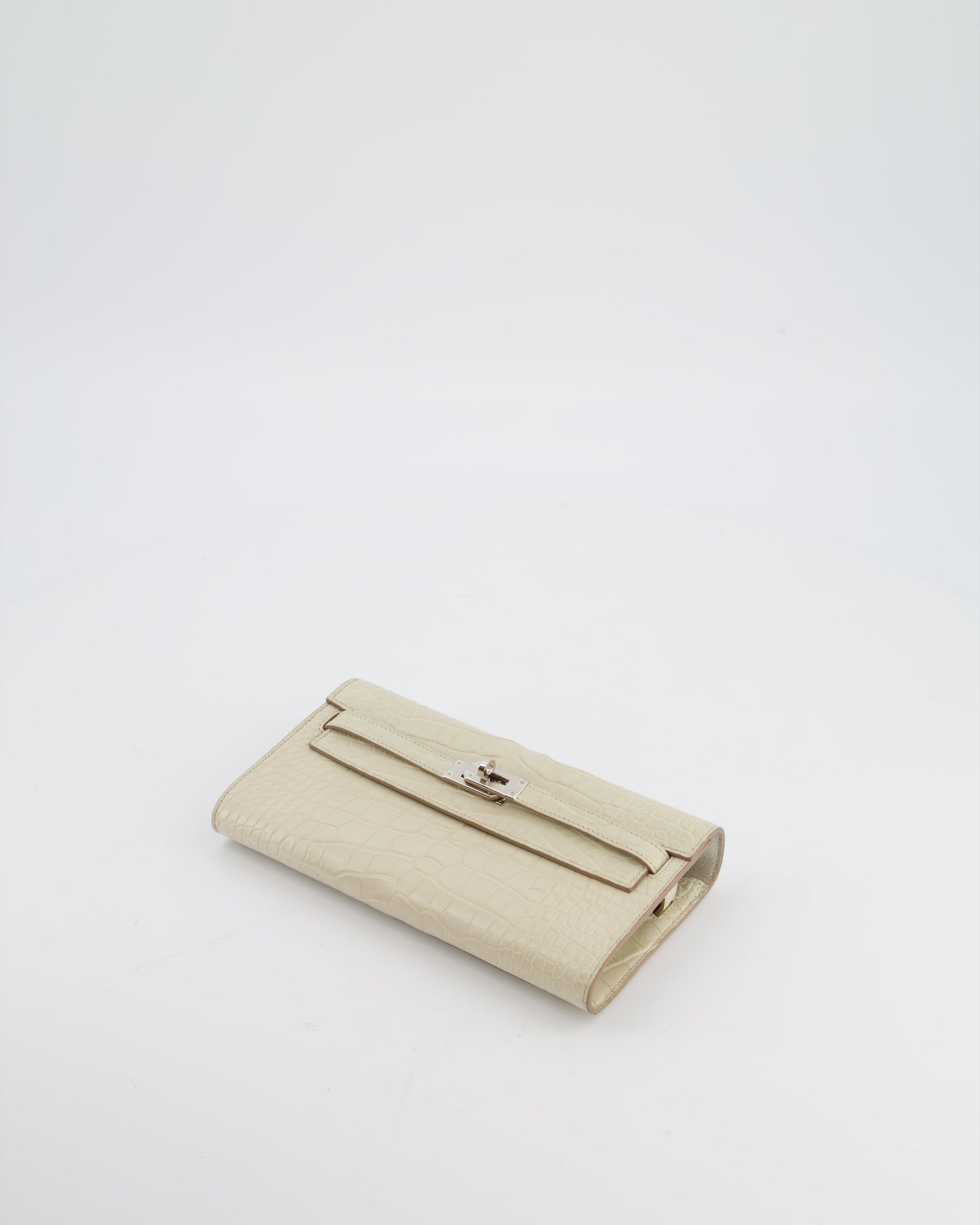Hermes Kelly To Go Bag in Beton Alligator Mississippiensis Leather with Palladium Hardware