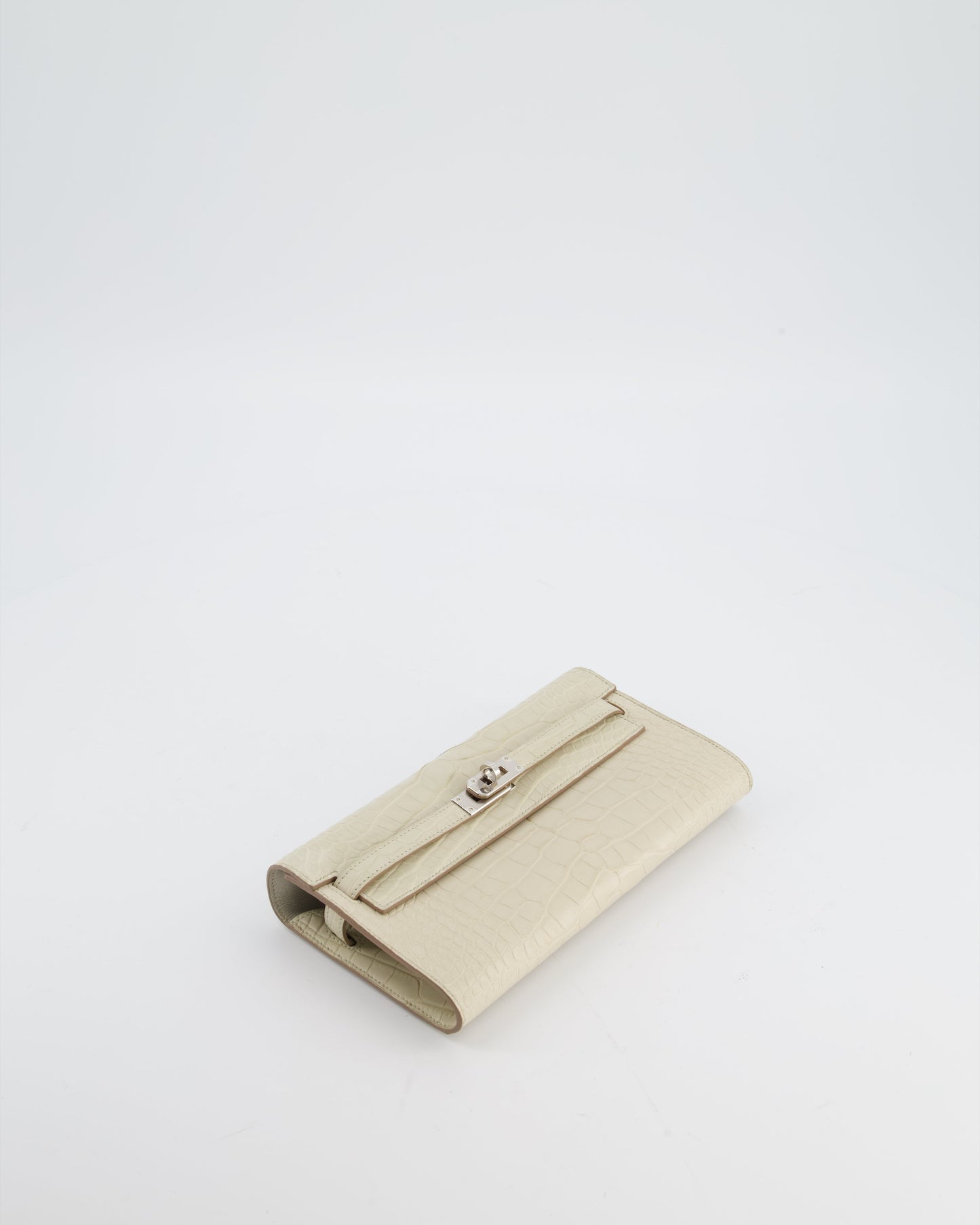 Hermes Kelly To Go Bag in Beton Alligator Mississippiensis Leather with Palladium Hardware
