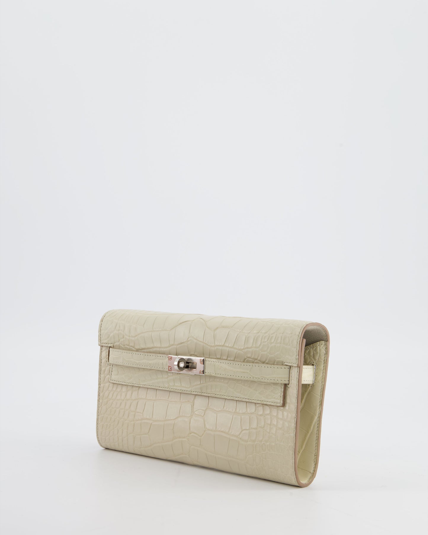 Hermes Kelly To Go Bag in Beton Alligator Mississippiensis Leather with Palladium Hardware