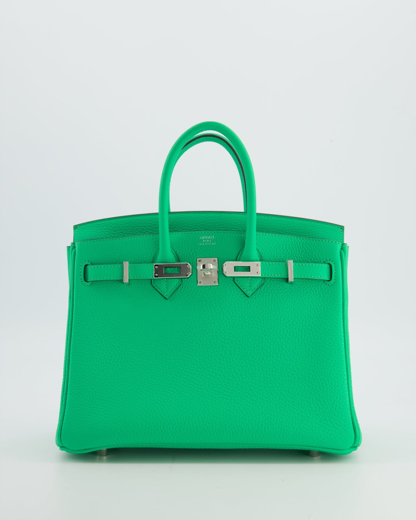 Hermes Birkin 25 Retourne Bag in Vert Comics Togo Leather with Palladium Hardware