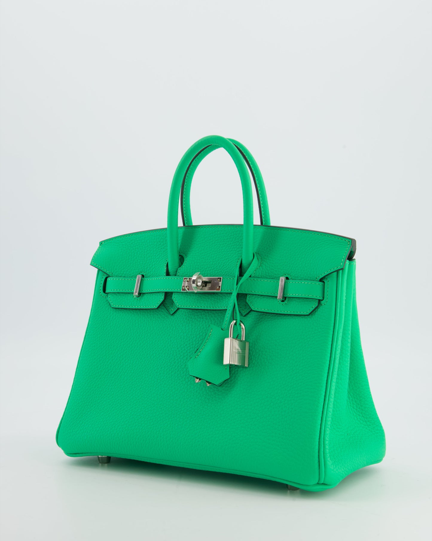 Hermes Birkin 25 Retourne Bag in Vert Comics Togo Leather with Palladium Hardware