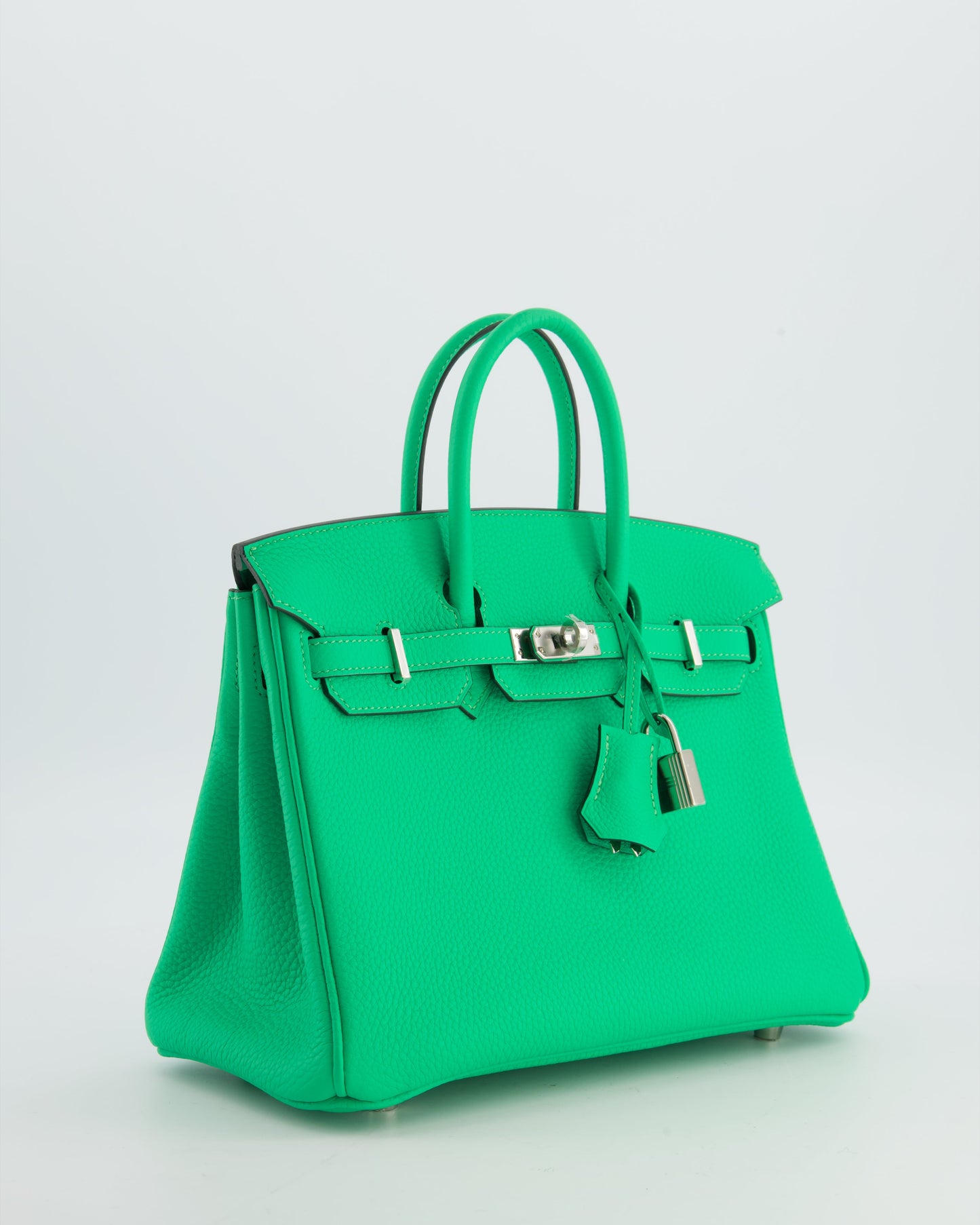 Hermes Birkin 25 Retourne Bag in Vert Comics Togo Leather with Palladium Hardware