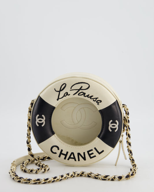 Chanel La Pa Coco Lifesaver Bag in Black and White with Champagne Gold Hardware