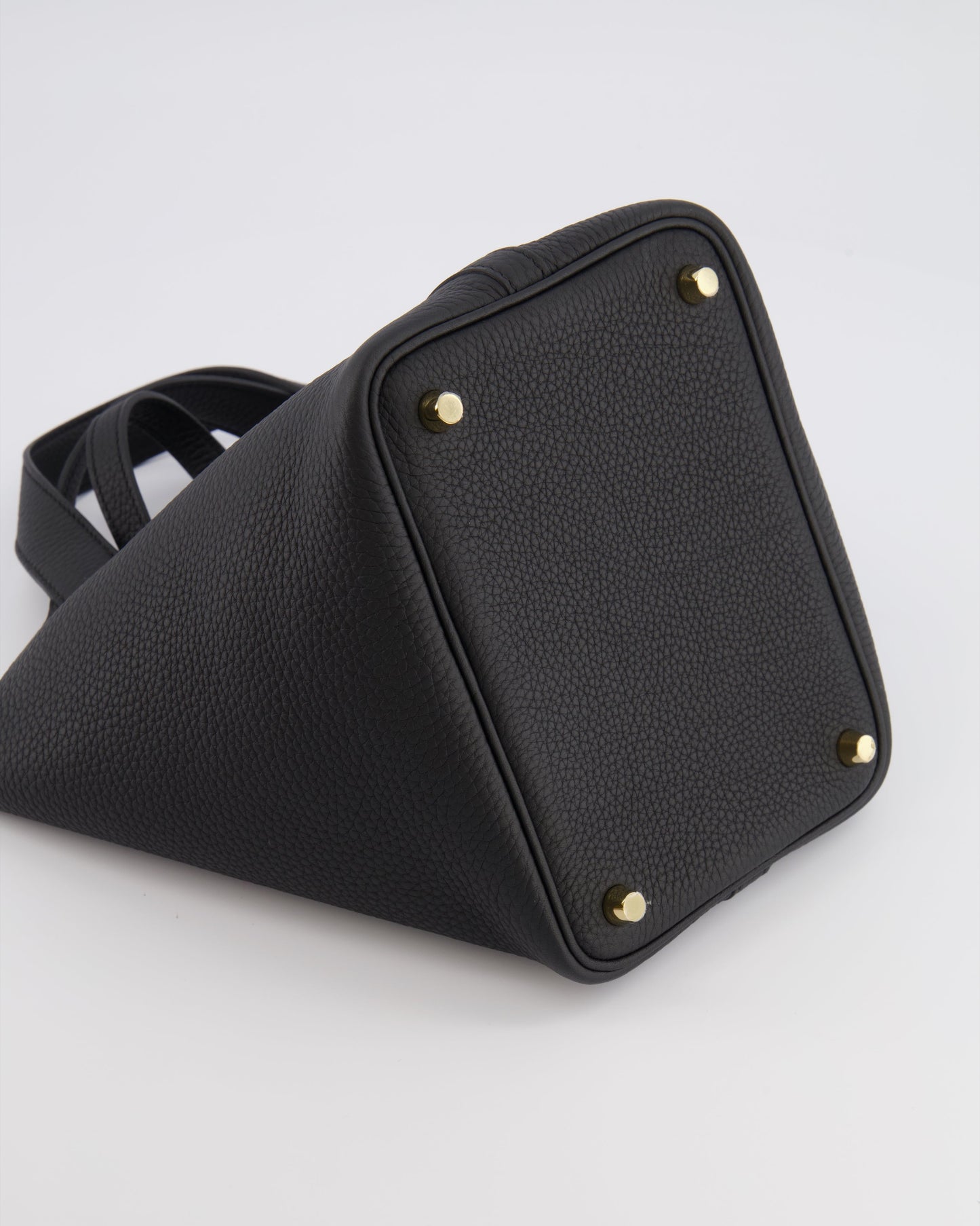 Hermes Picotin Lock Bag 18cm in Noir Clemence Leather with Gold Hardware