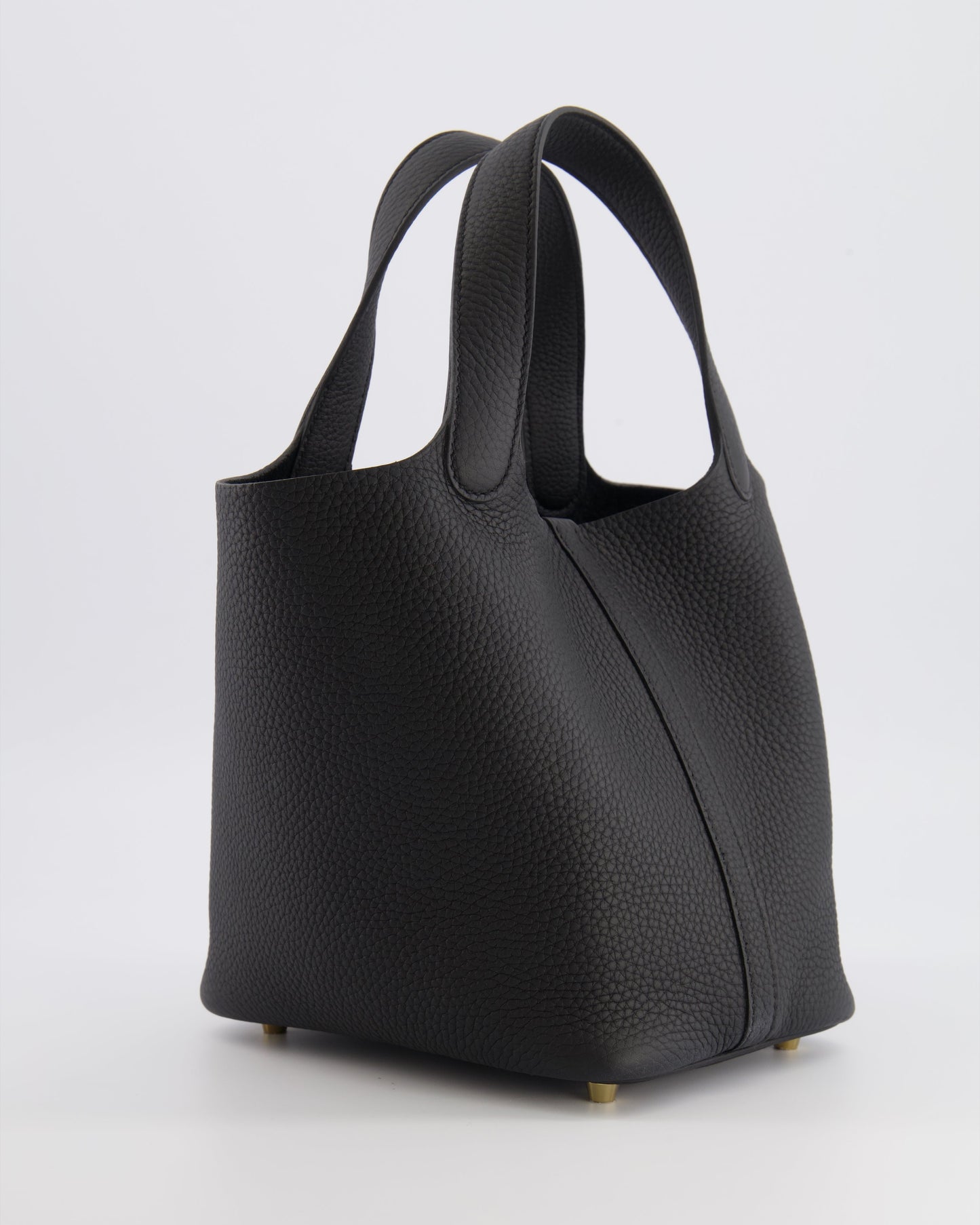 Hermes Picotin Lock Bag 18cm in Noir Clemence Leather with Gold Hardware