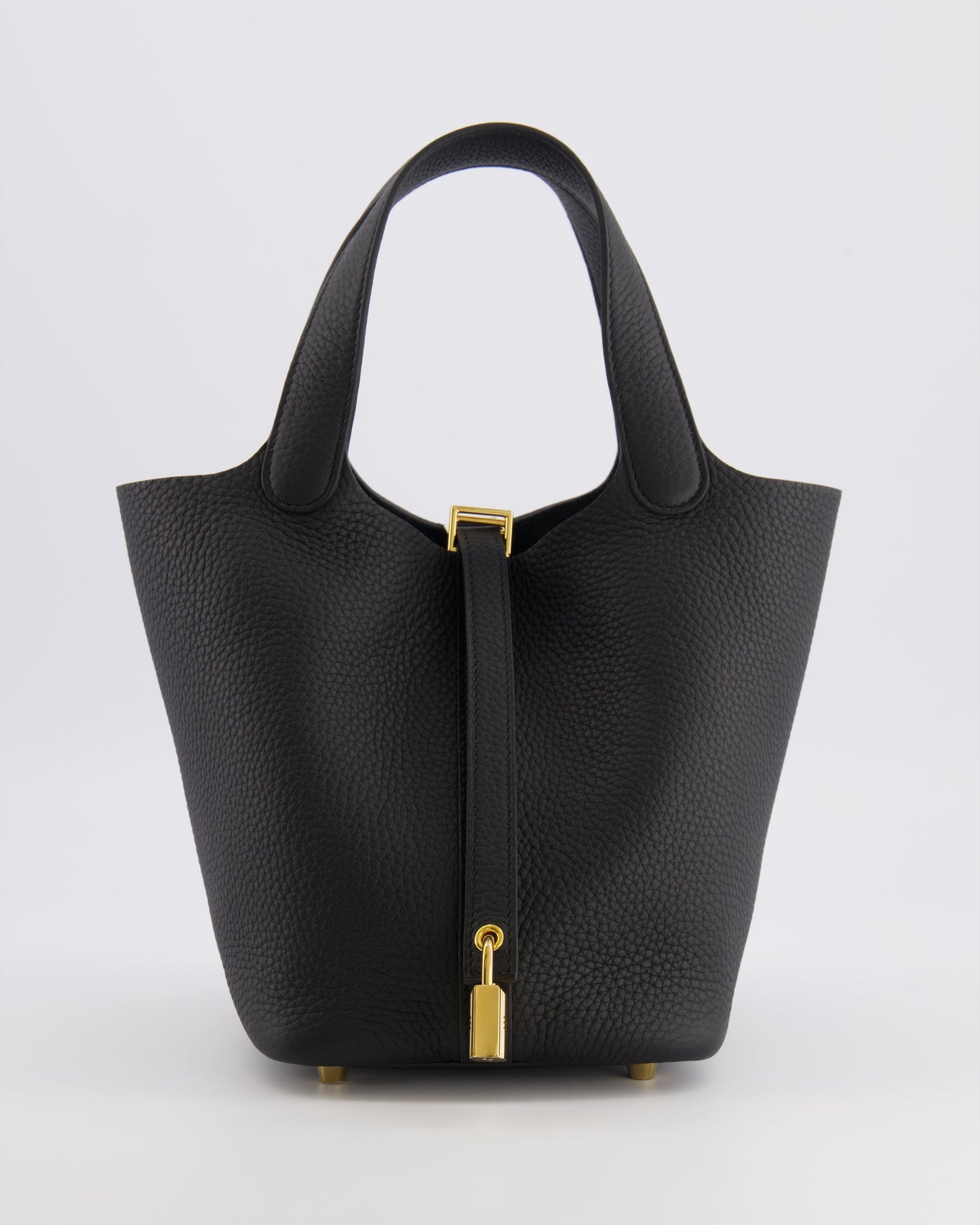 Hermes Picotin Lock Bag 18cm in Noir Clemence Leather with Gold Hardware