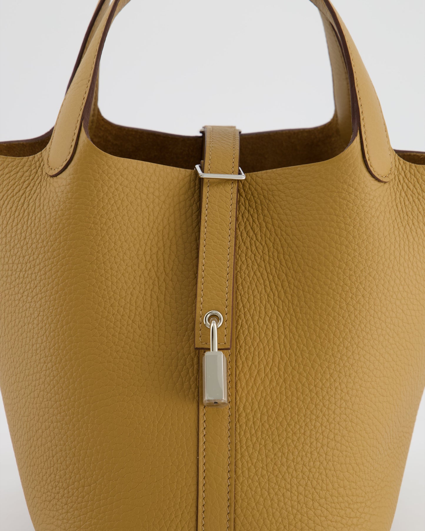 Hermes Picotin Lock 18 Bag in Biscuit Clemence Leather with Palladium Hardware