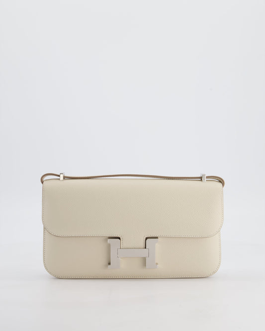 *NEW RELEASE* Hermes Constance 1-Elan Miroir Bag in Craie Epsom Leather with Palladium Hardware
