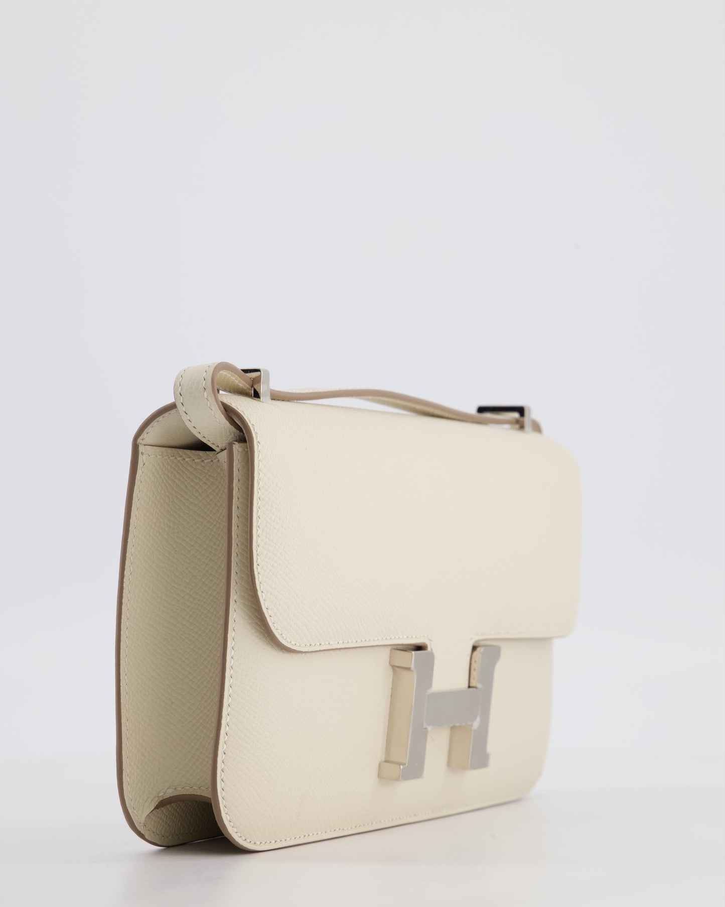 *NEW RELEASE* Hermes Constance 1-Elan Miroir Bag in Craie Epsom Leather with Palladium Hardware