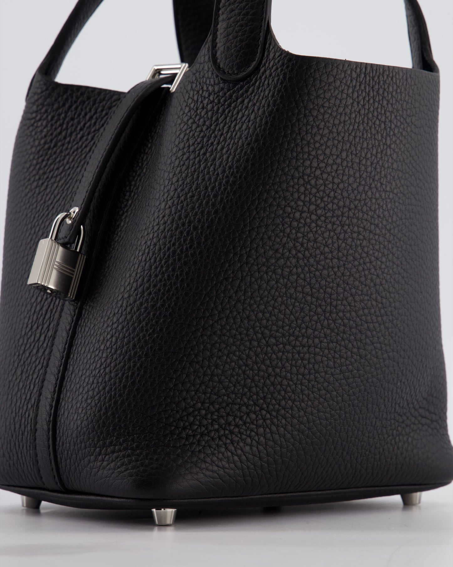 Hermes Picotin Lock 18 Bag in Noir Clemence Leather with Palladium Hardware