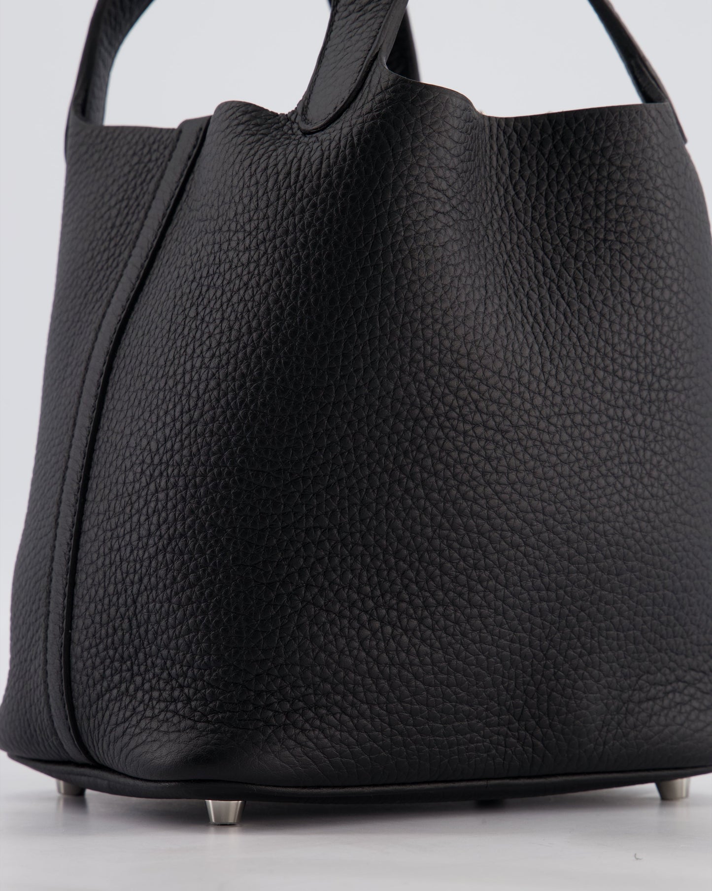Hermes Picotin Lock 18 Bag in Noir Clemence Leather with Palladium Hardware