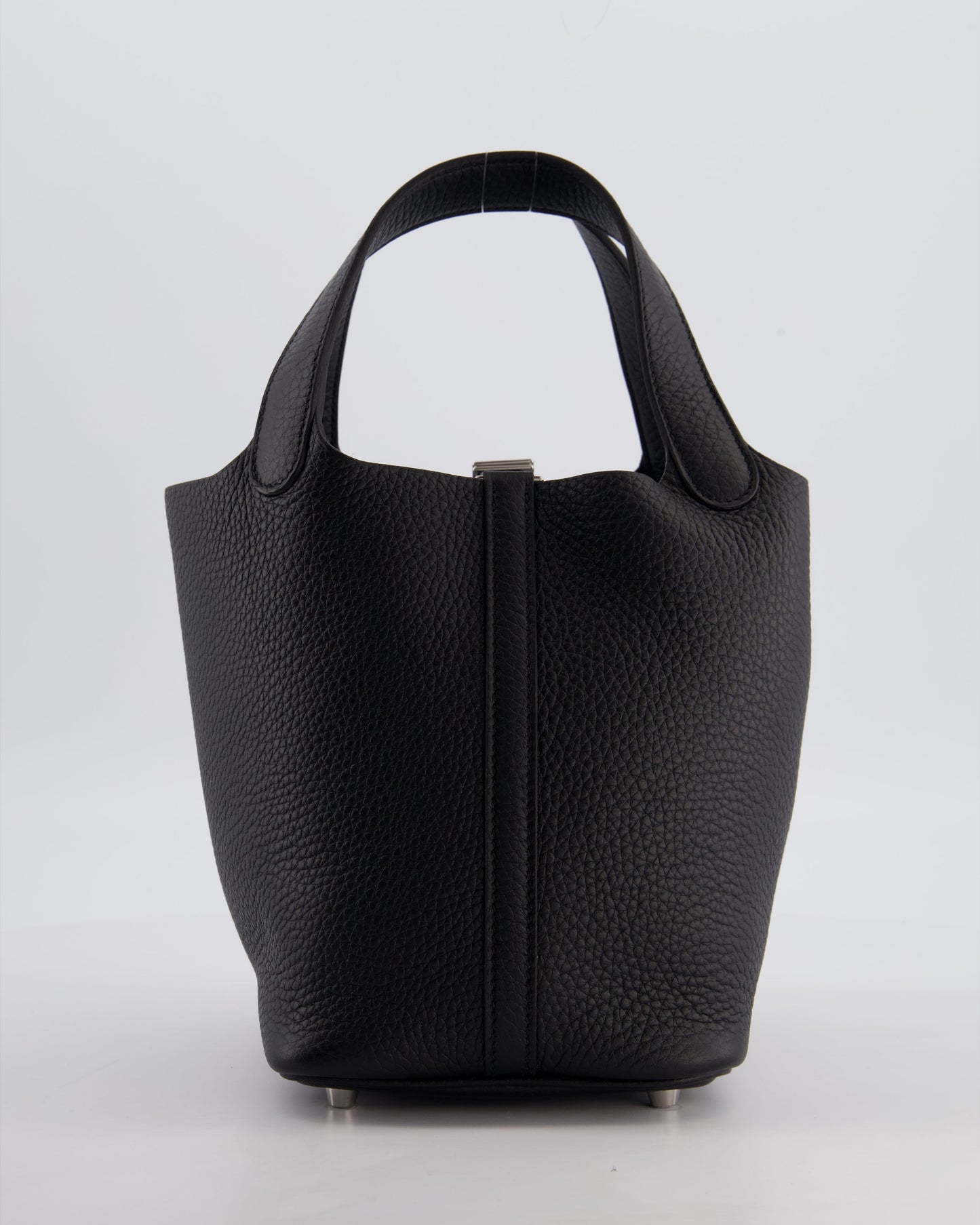Hermes Picotin Lock 18 Bag in Noir Clemence Leather with Palladium Hardware