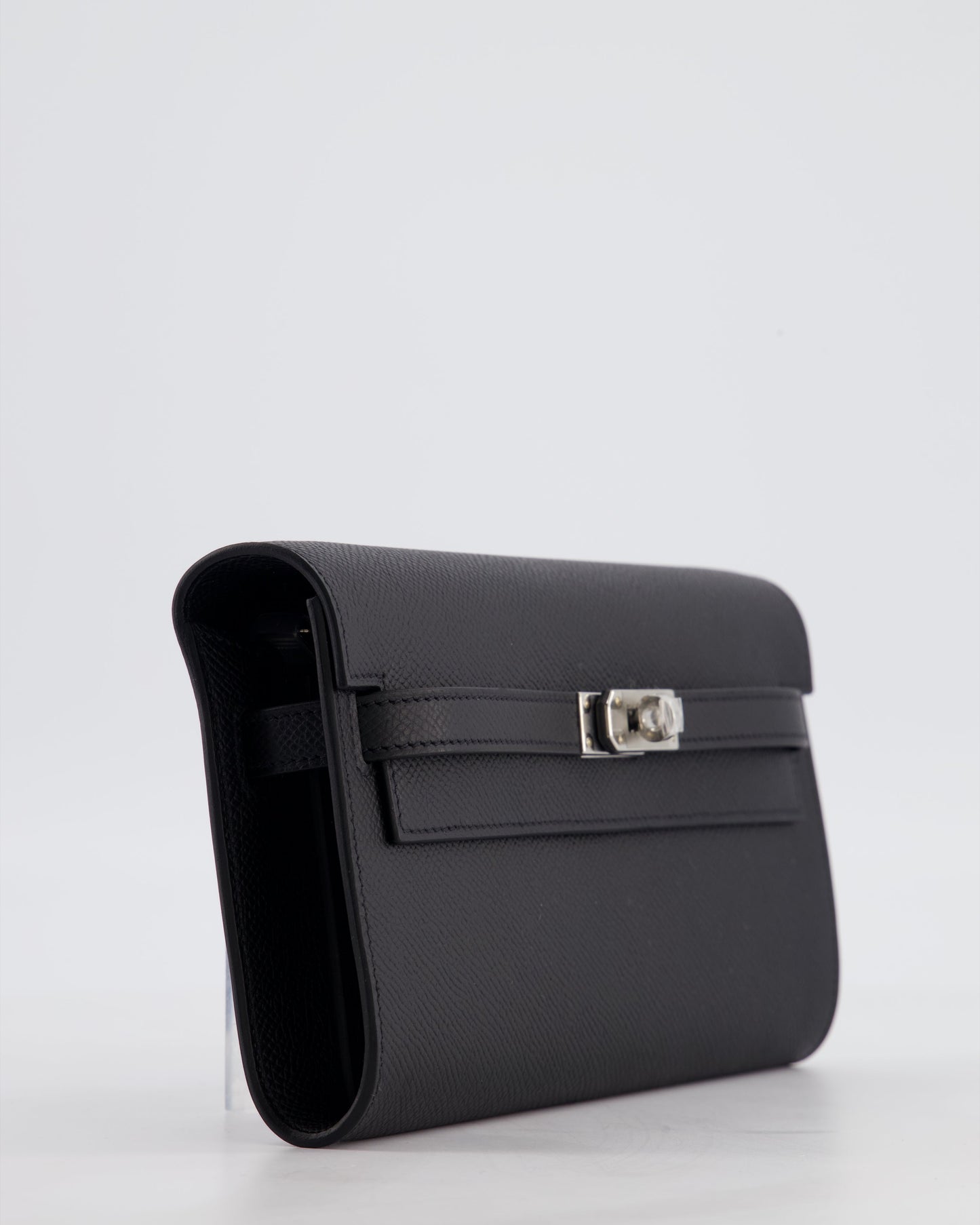Hermes Kelly To Go Bag in Noir Epsom Leather with Palladium Hardware