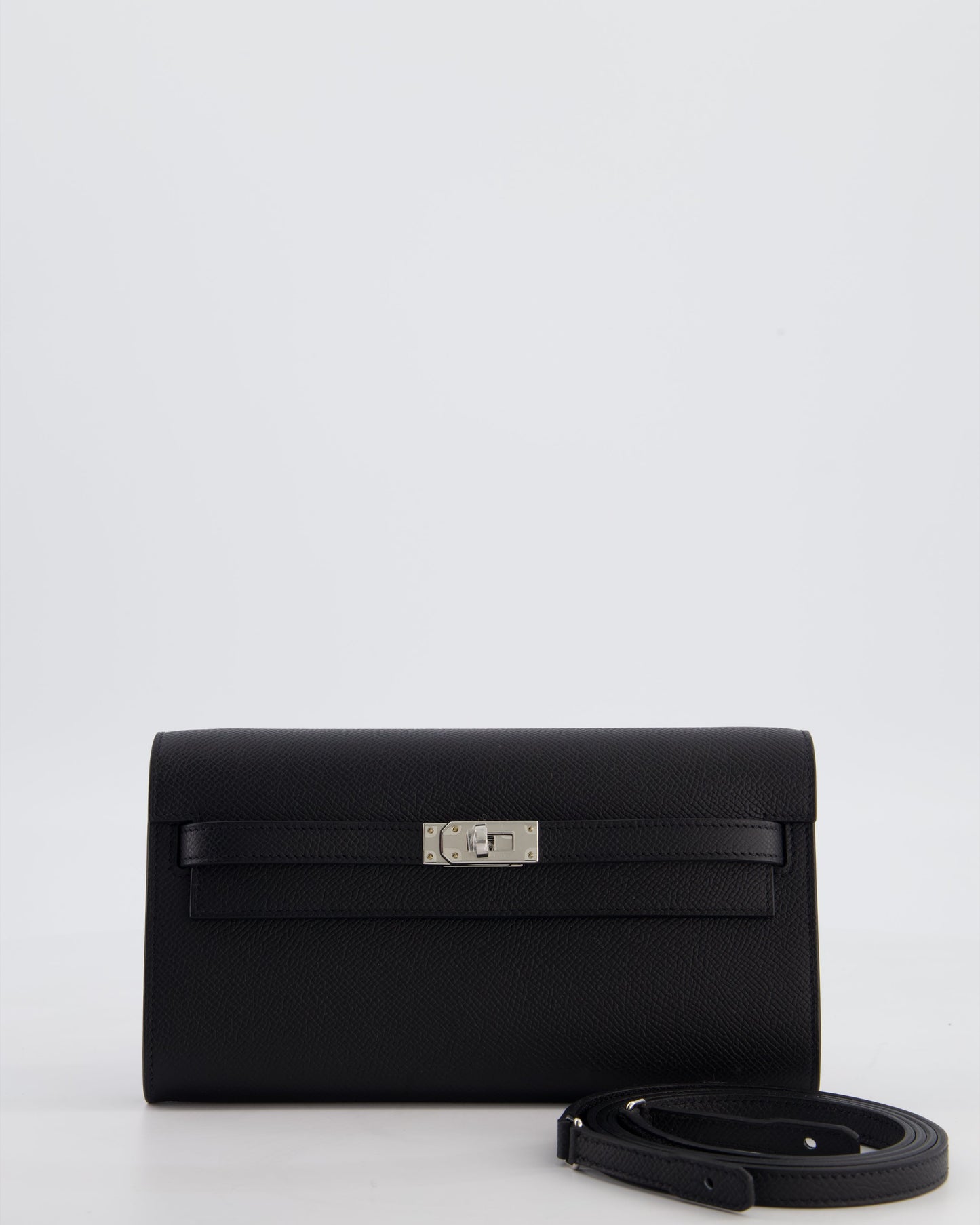 Hermes Kelly To Go Bag in Noir Epsom Leather with Palladium Hardware