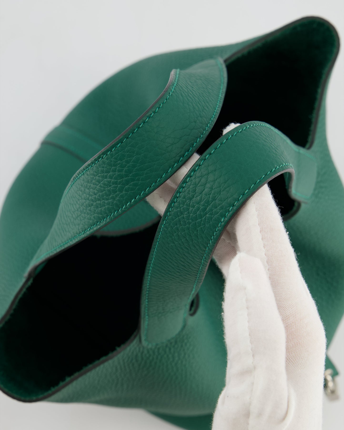 Hermes Picotin Lock 22 Bag in Vert Moyen Clemence Leather with Palladium Hardware