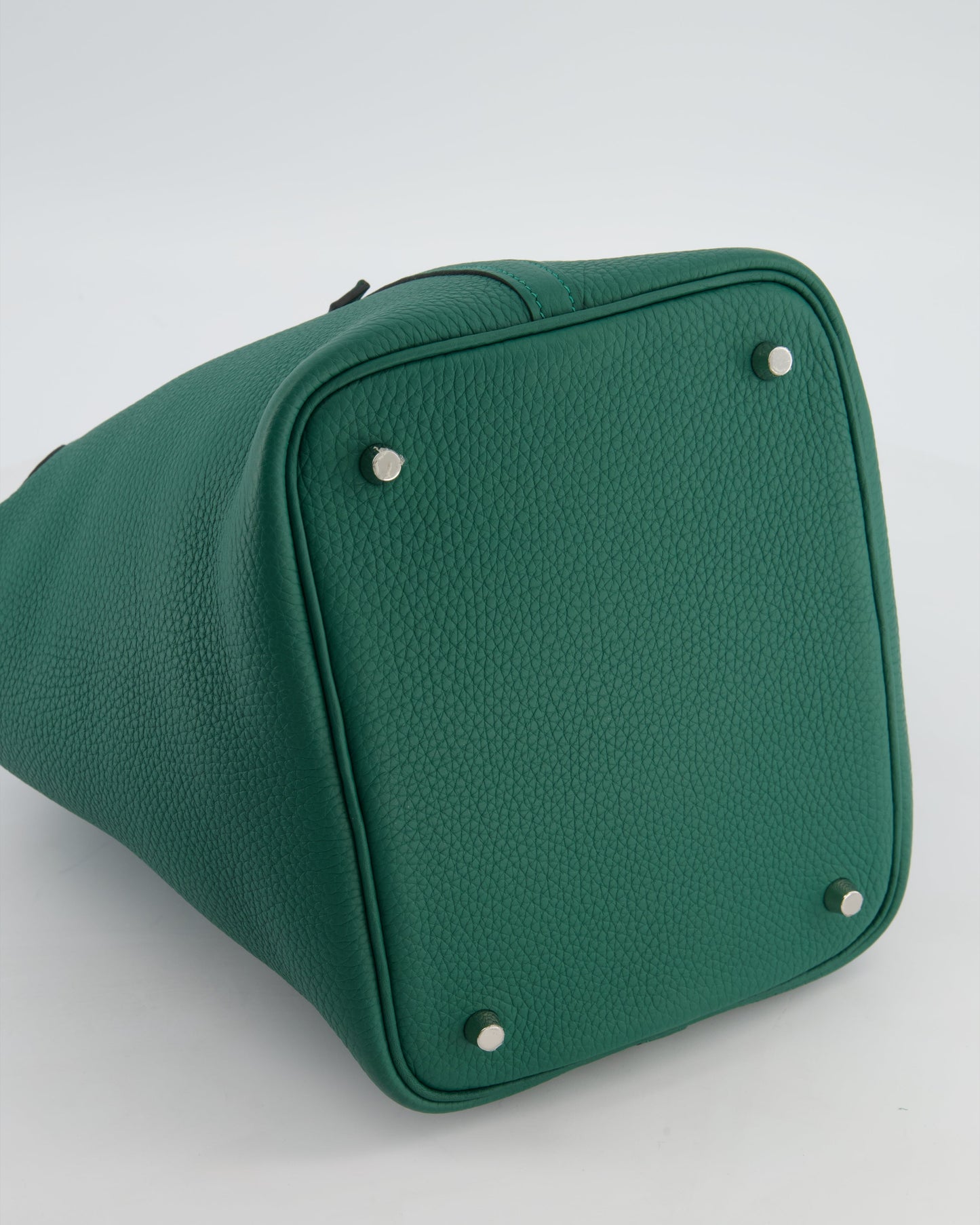 Hermes Picotin Lock 22 Bag in Vert Moyen Clemence Leather with Palladium Hardware