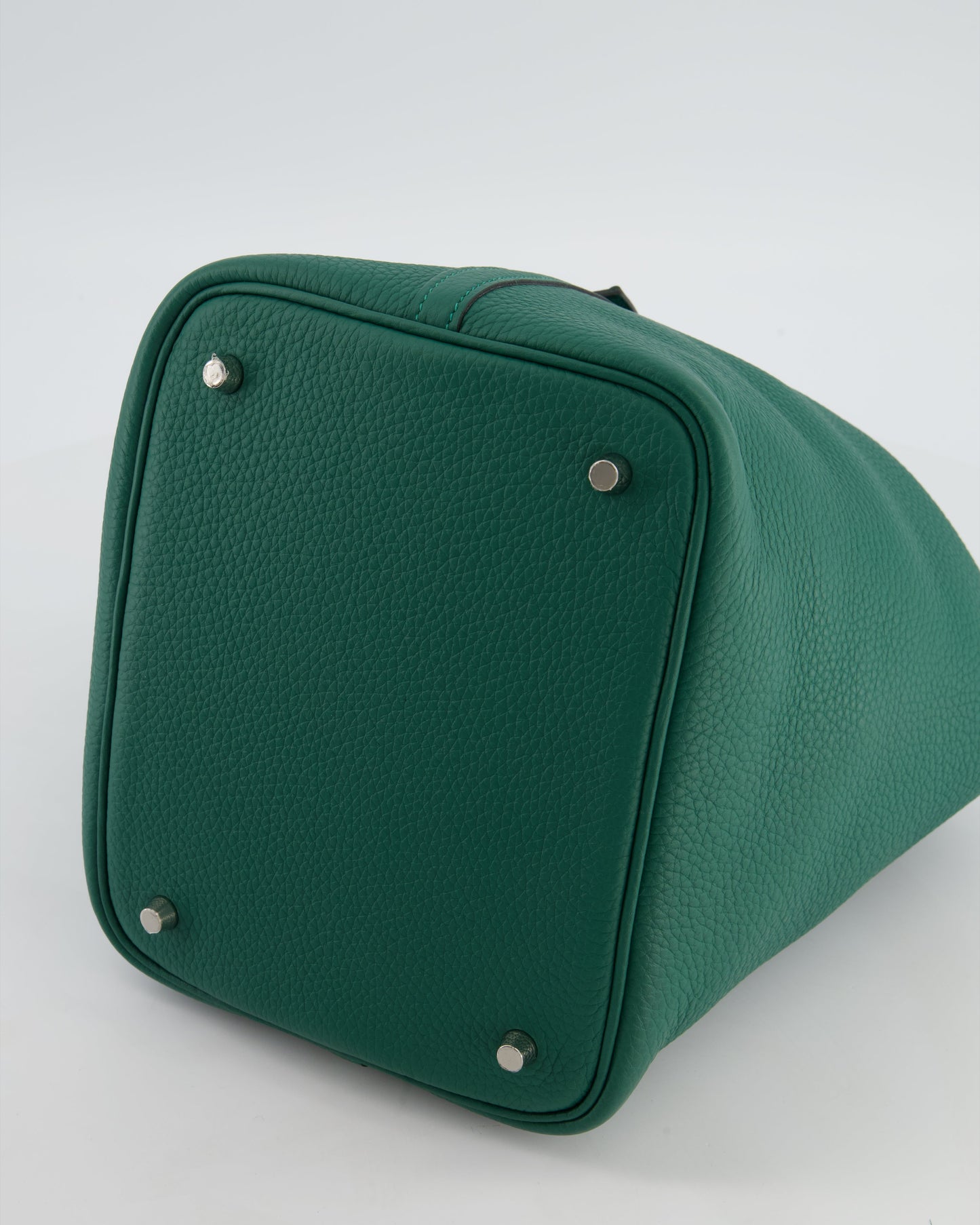 Hermes Picotin Lock 22 Bag in Vert Moyen Clemence Leather with Palladium Hardware
