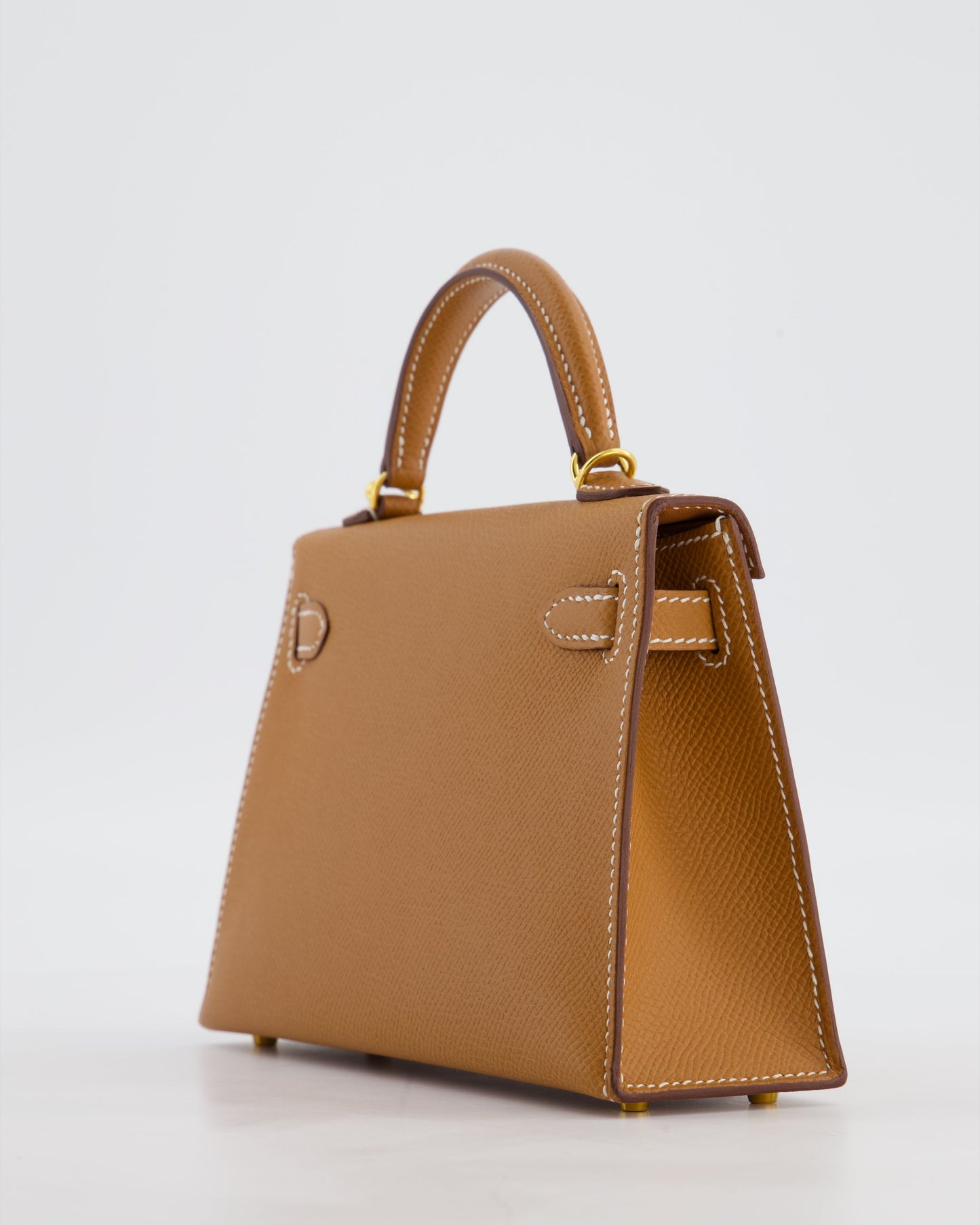 Hermes Mini Kelly II 20 Bag in Gold Epsom Leather with Gold Hardware